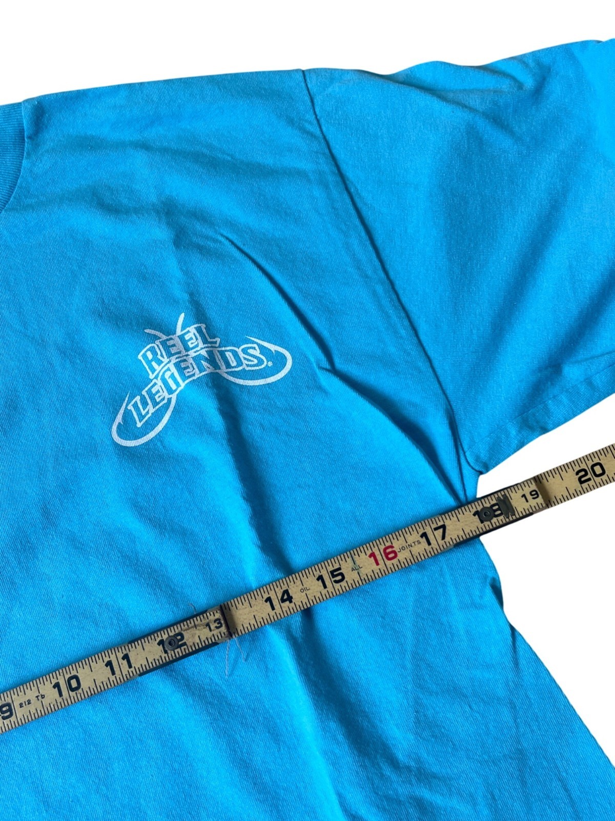 Reel Legends T Shirt Mens Medium Blue Fishing Boating USA Flag Outdoors Novelty
