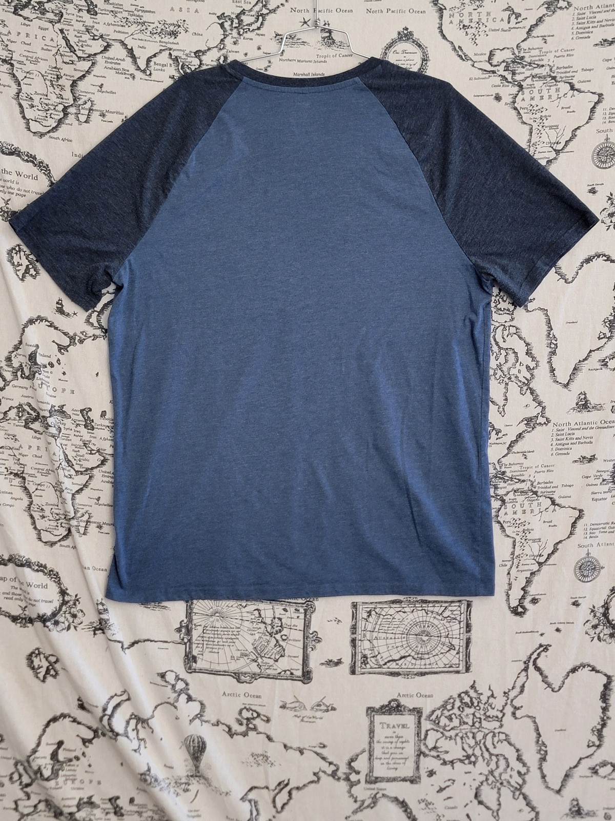Sonoma Men’s XLT Raglan T-Shirt Short Sleeve Crew Neck Two-Tone Blue