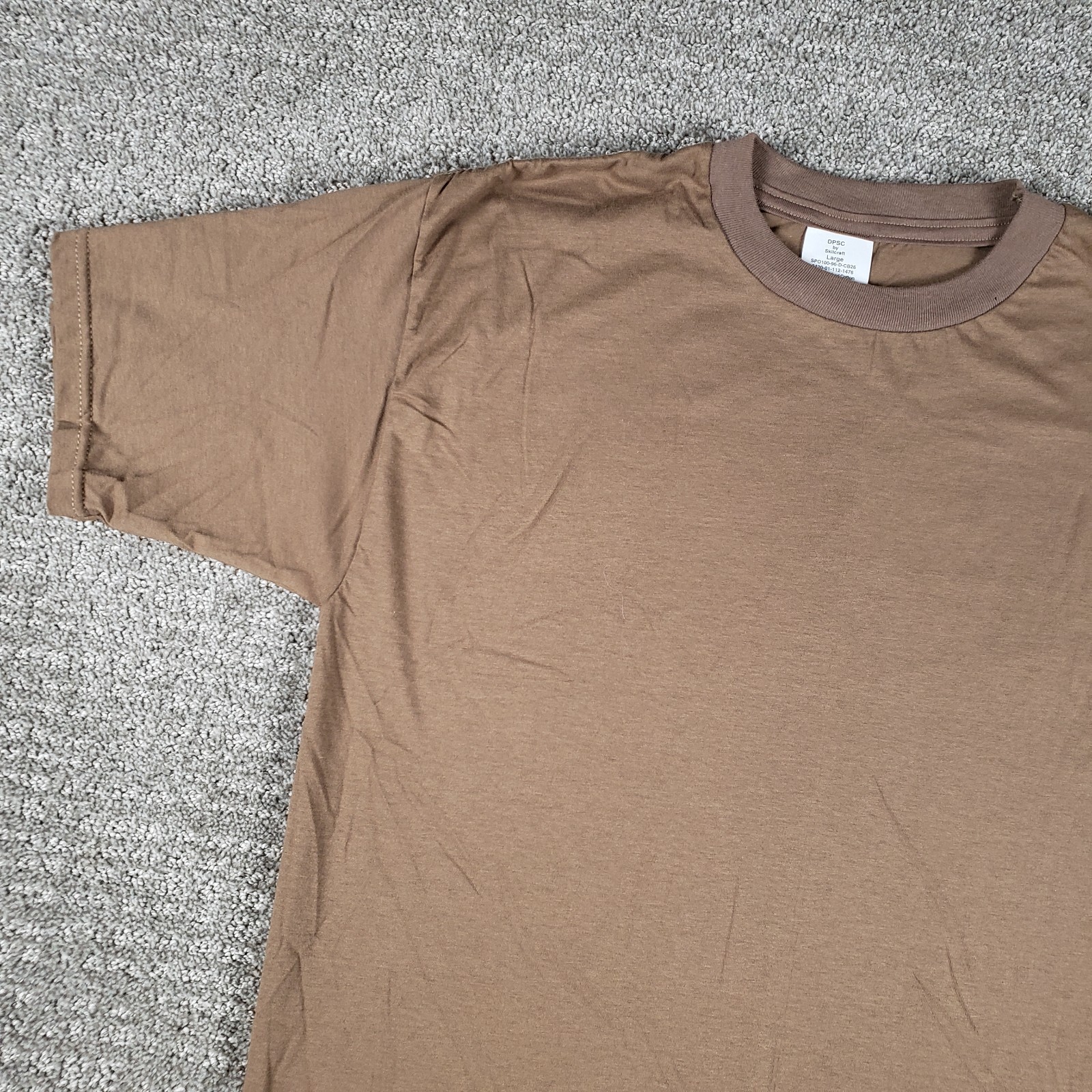 US Army Undershirt T-Shirt Mens (L) Coyote Brown DPSC Skilcraft Vintage 90s BDU