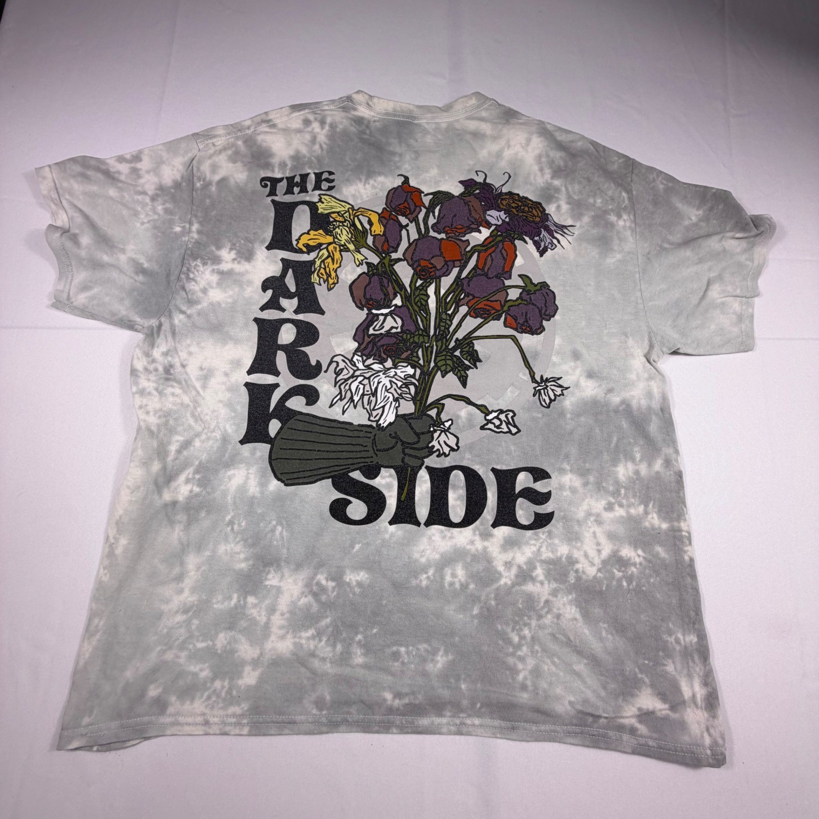 Star Wars The Dark Side Tie Dye Shirt Mens Large Darth Vader Maul Kylo Ren Grey