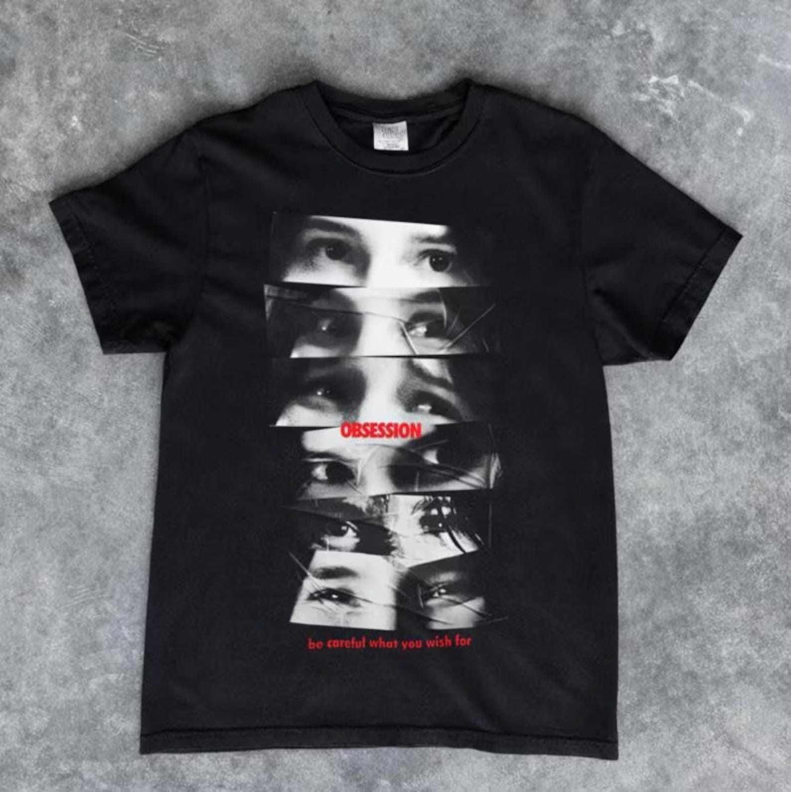 Dark Eye Collage Graphic Tee, Psychological Thriller Aesthetic Shirt