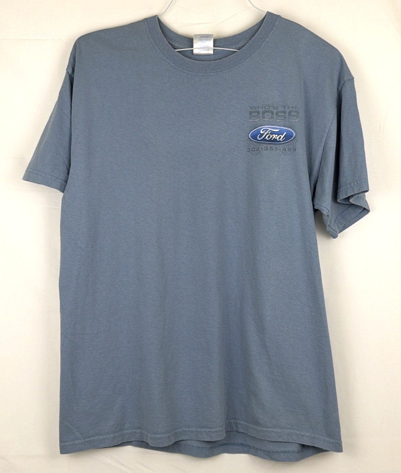 Ford Shirt Mens Large Blue Mustang Boss 302 351 429 Graphic Tee Licensed