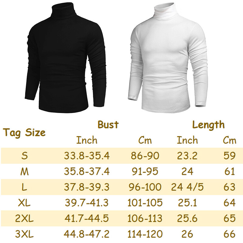 Men’s Thermal Long Sleeve Compression Shirts Turtleneck Winter Base Layer Top US