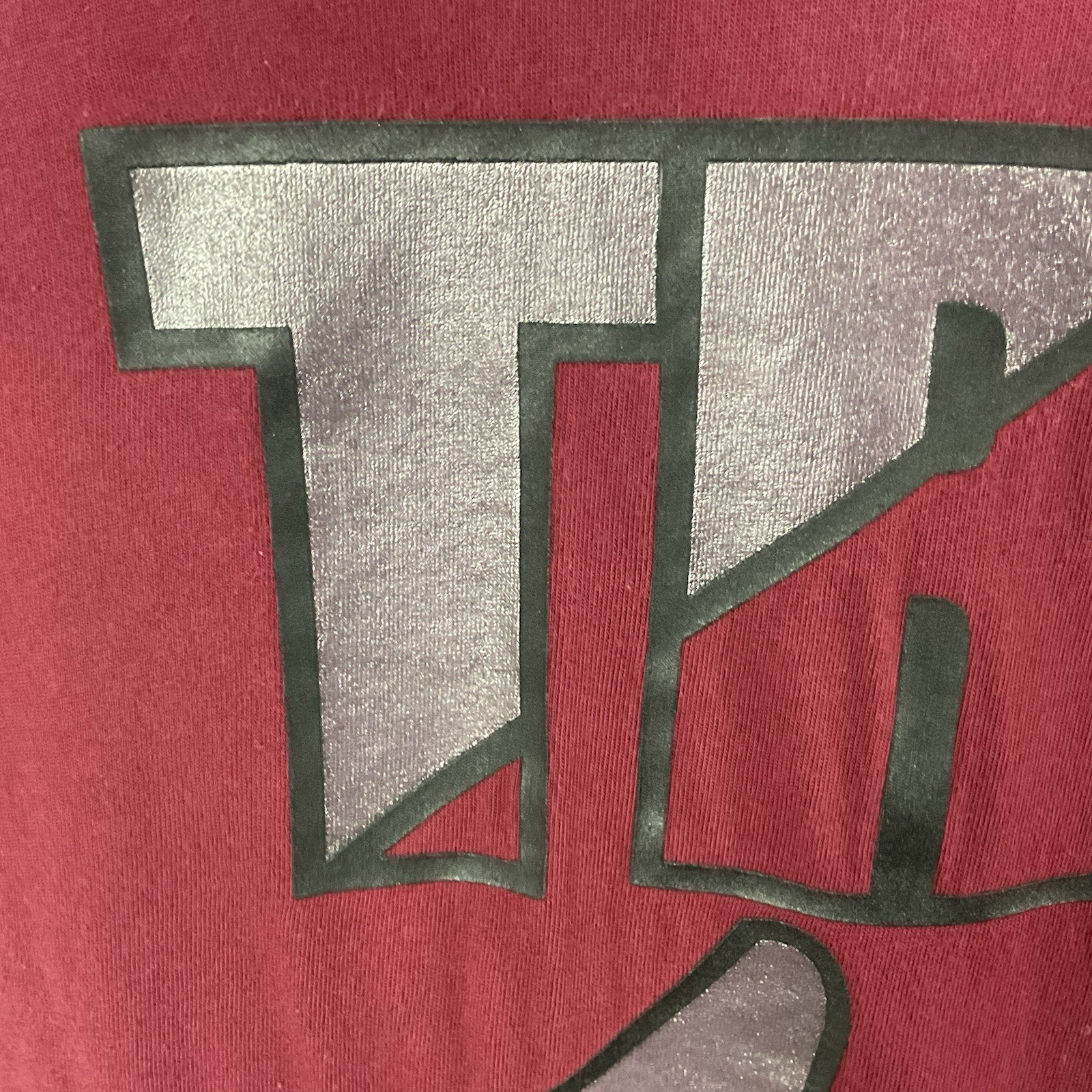 True Religion Men’s Wine Red Full Logo Short Sleeve Crewneck Tee/T-Shirt Size S