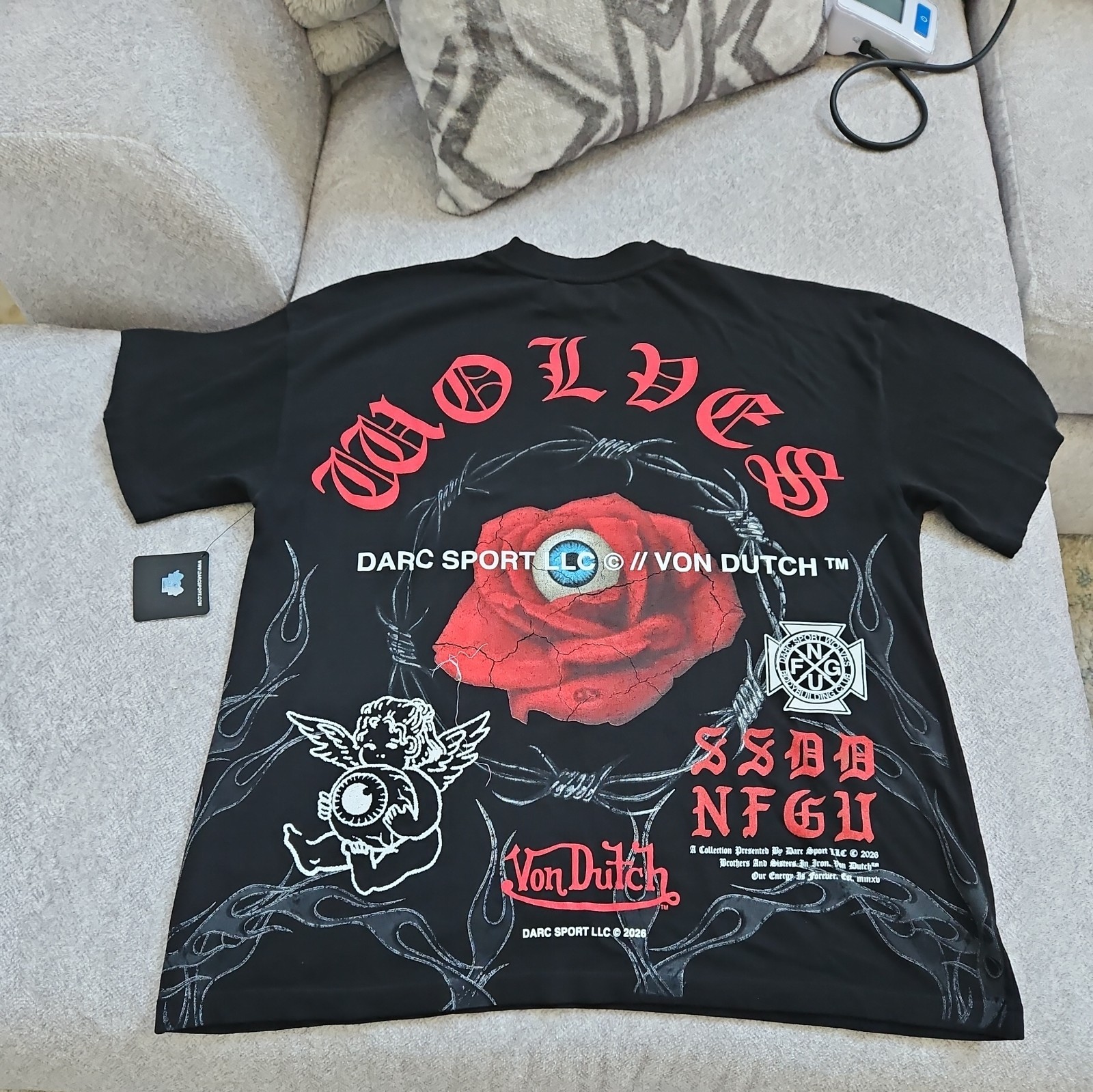 Darc Sport x Von Dutch Eye of the Beholder Oversized Tee Black Medium SOLD OUT