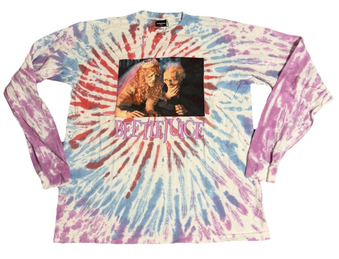 Dumbgood X Beetlejuice Mens Tie Dye Long Sleeve Shirt Maitlands Movie XL