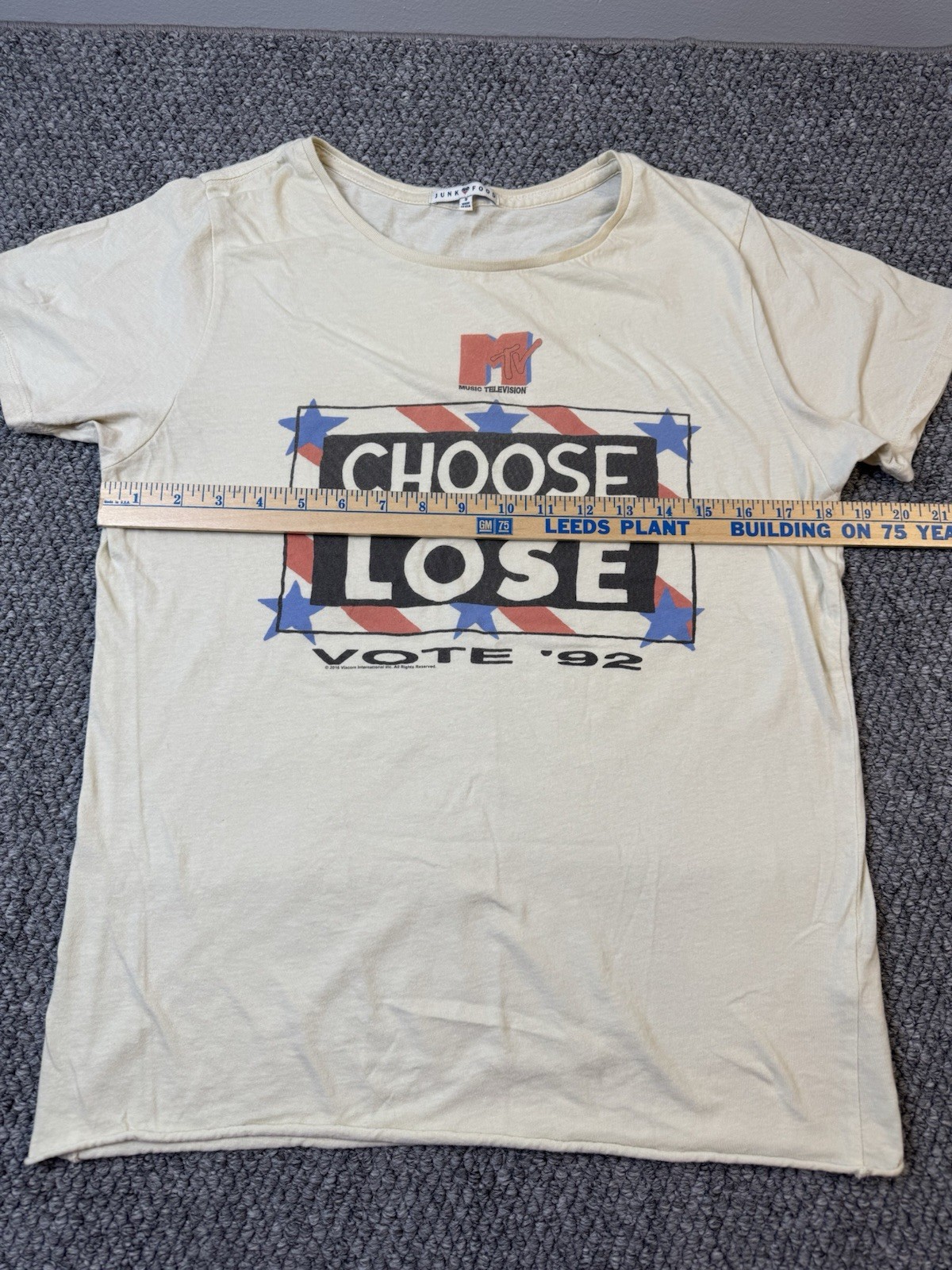 Junk Food MTV Choose Or Lose ‘92 T Shirt Small TV Political Awareness Campaign