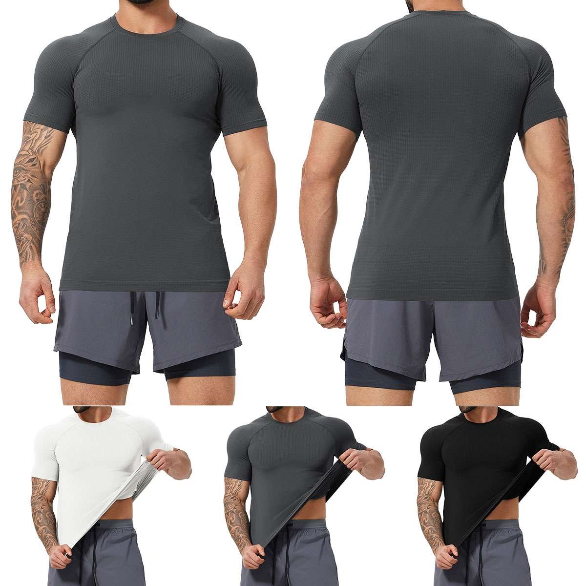 Men’s Compression Athletic Fitness Shirt Base Layer Tops Sports Gym Tight Dry
