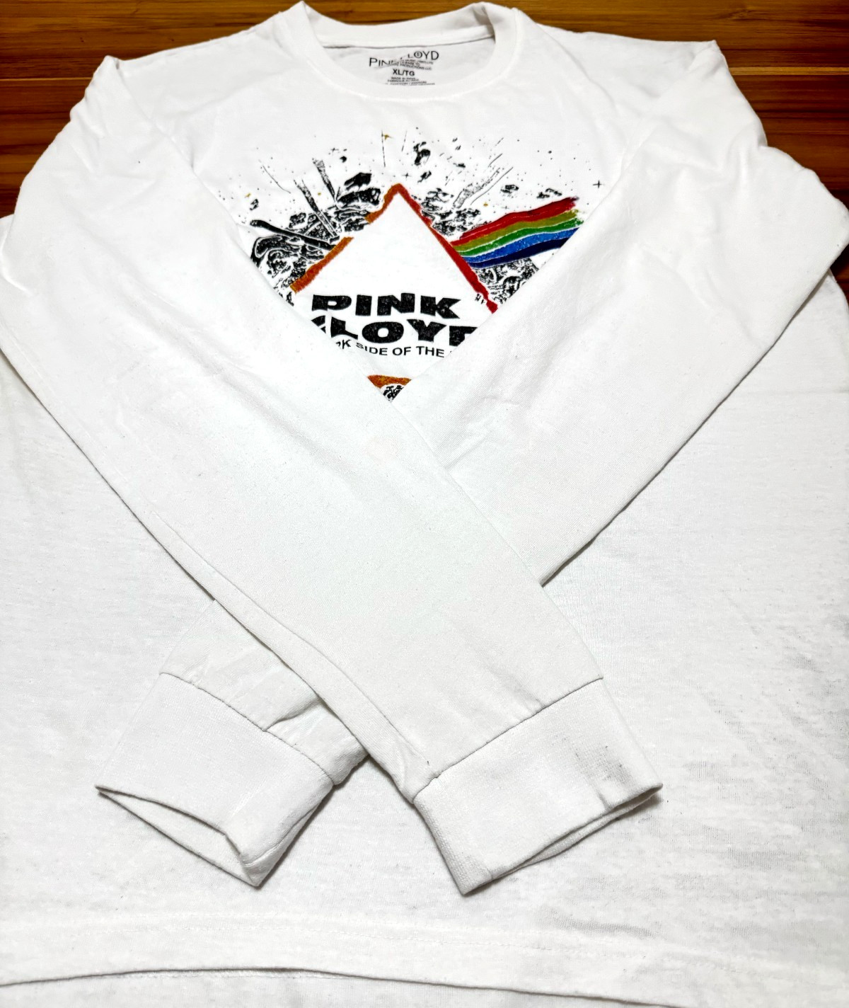 Pink Floyd Dark Side of The Moon Long Sleeve Shirt Mens XL White Band Graphic