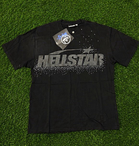 Hellstar Black Graphic Logo Print Crew Neck Short Sleeve T-Shirt Men’s S