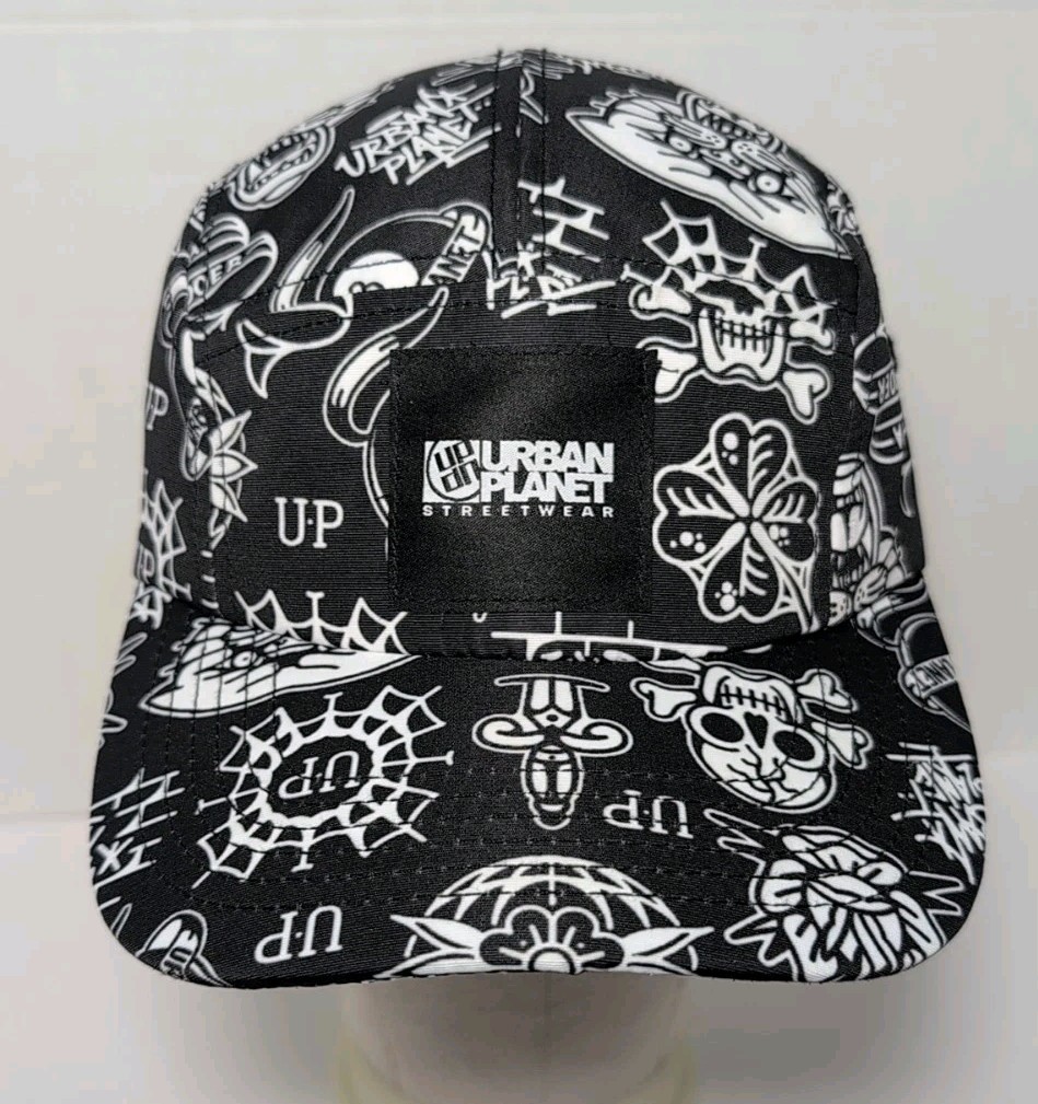 Urban Planet Streetwear Hat Adjustable Black/White Tattoo Style