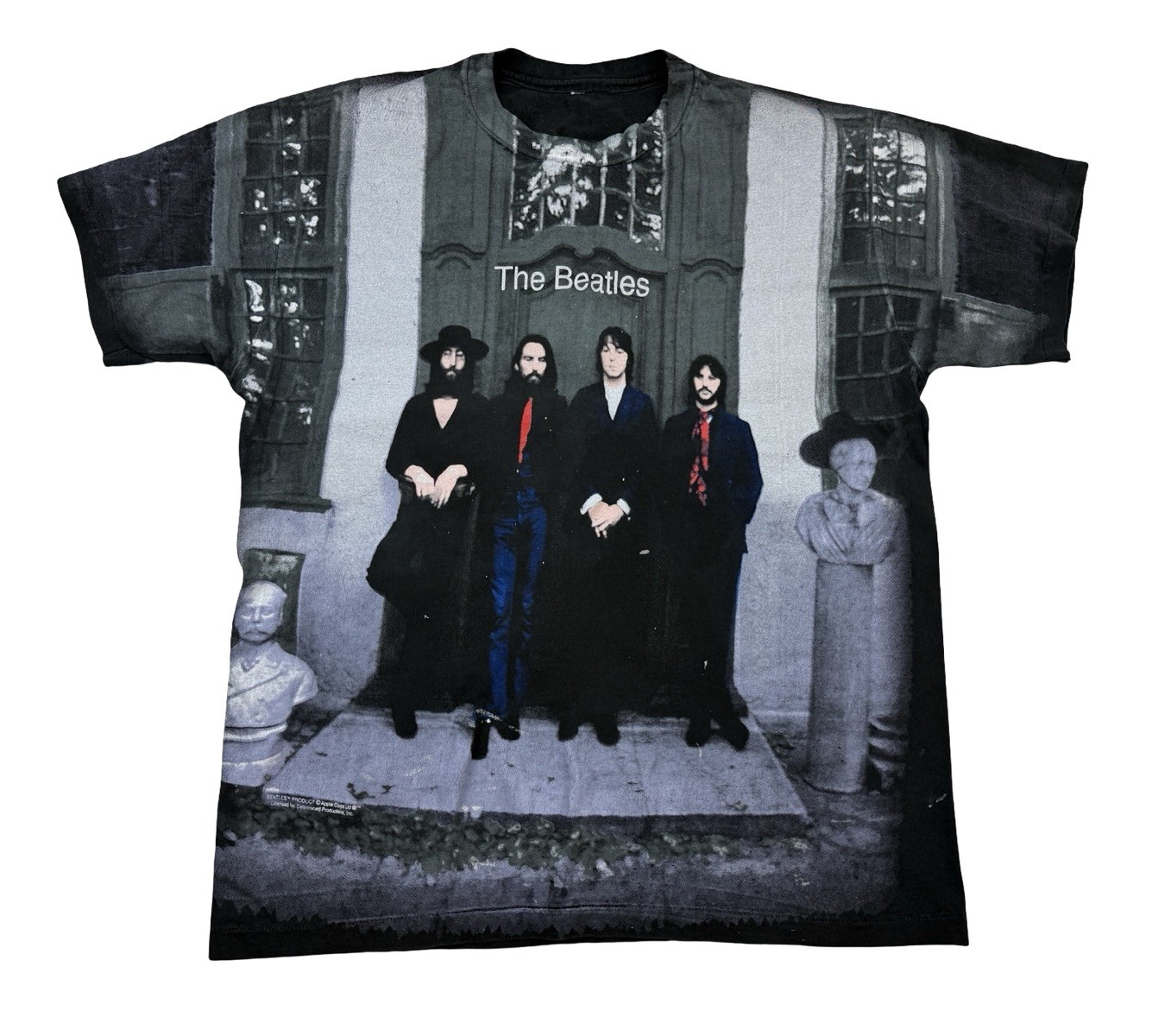 Vintage The Beatles Hey Jude Shirt Size L All Over Print AOP Band Tee 90s Rock