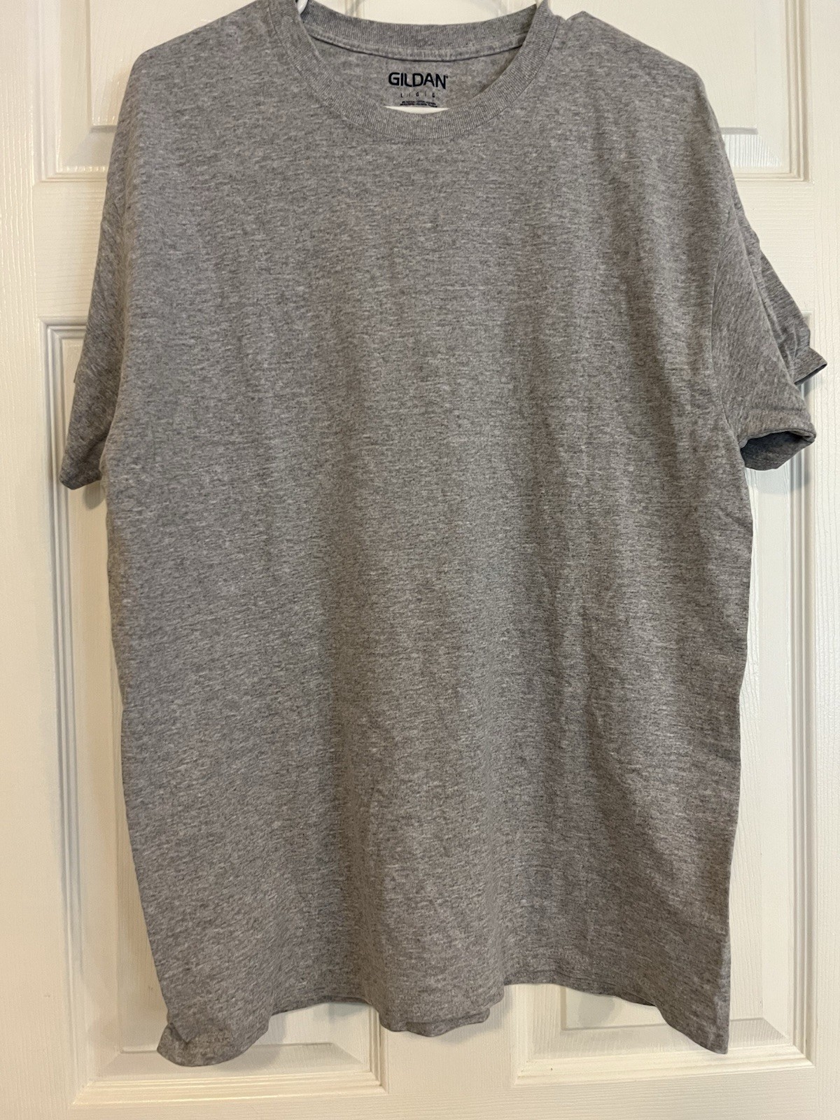 Gildan Grey Mens Heavy Cotton Plain Solid Short Sleeve Casual Blank T-Shirt