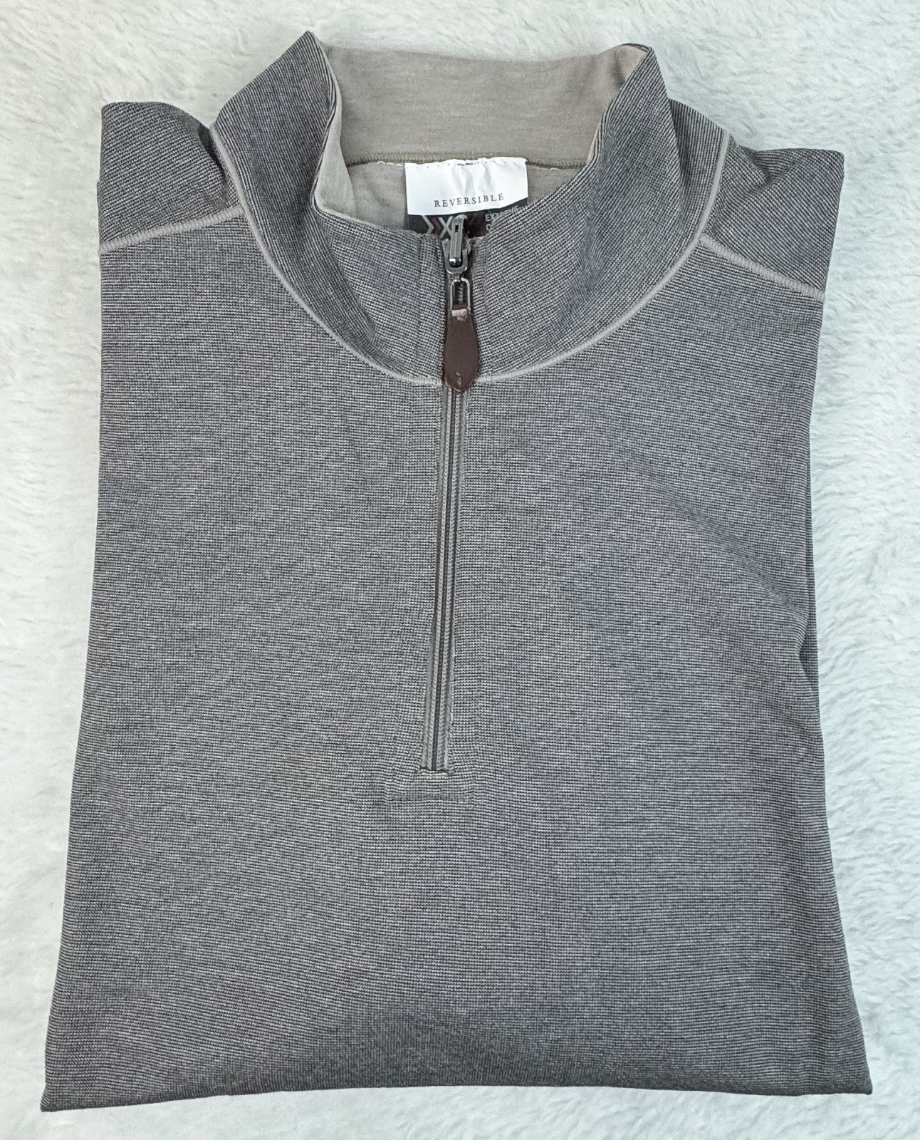 JOHNSTON & MURPHY XC4 Reversible 1/4 Zip Extreme Comfort Brown Tan Men’s XXL