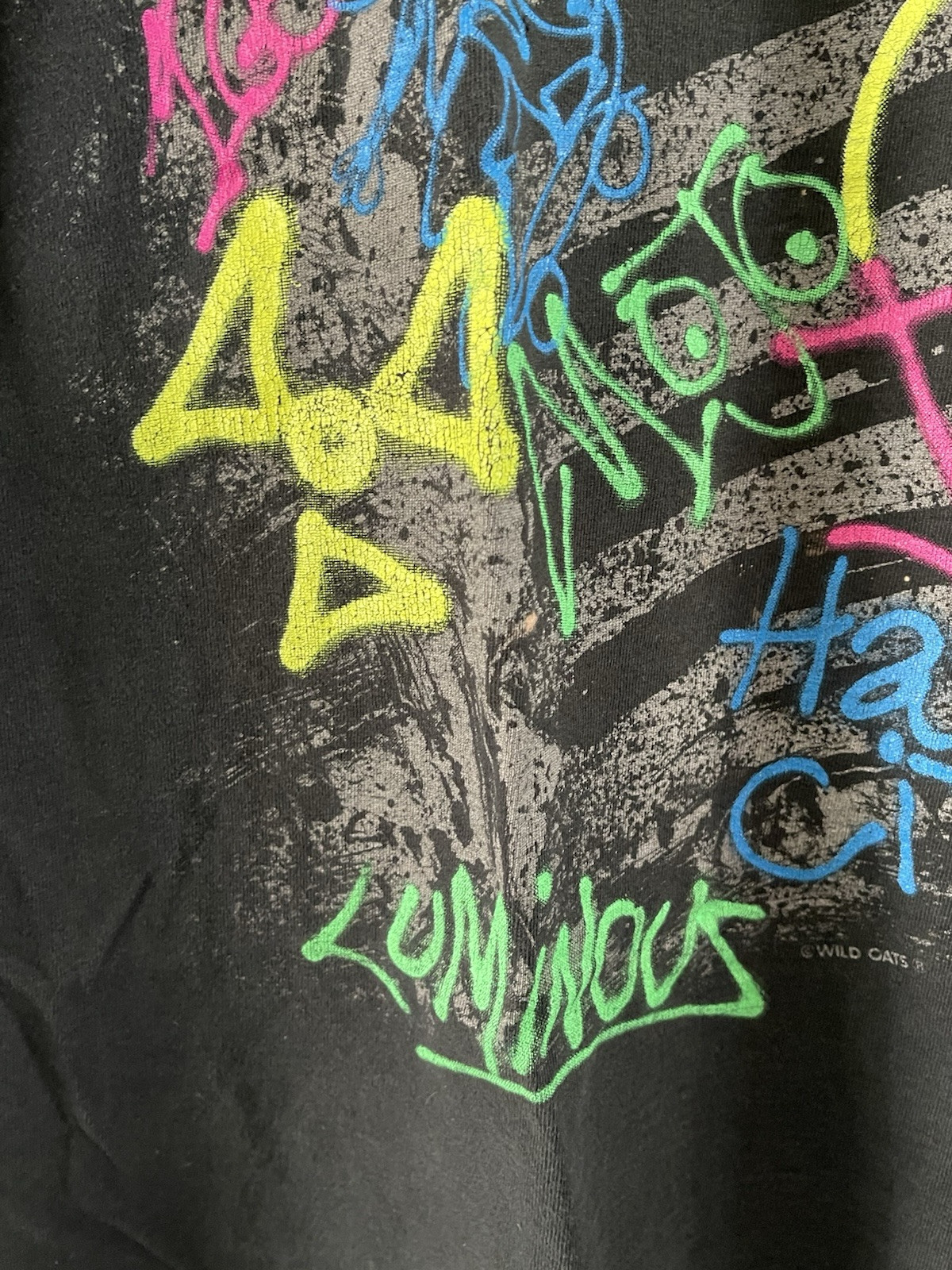 Vtg Graffiti Black Tee Shirt Men’s Size XL Tag Made In USA Fruit Of The Loom