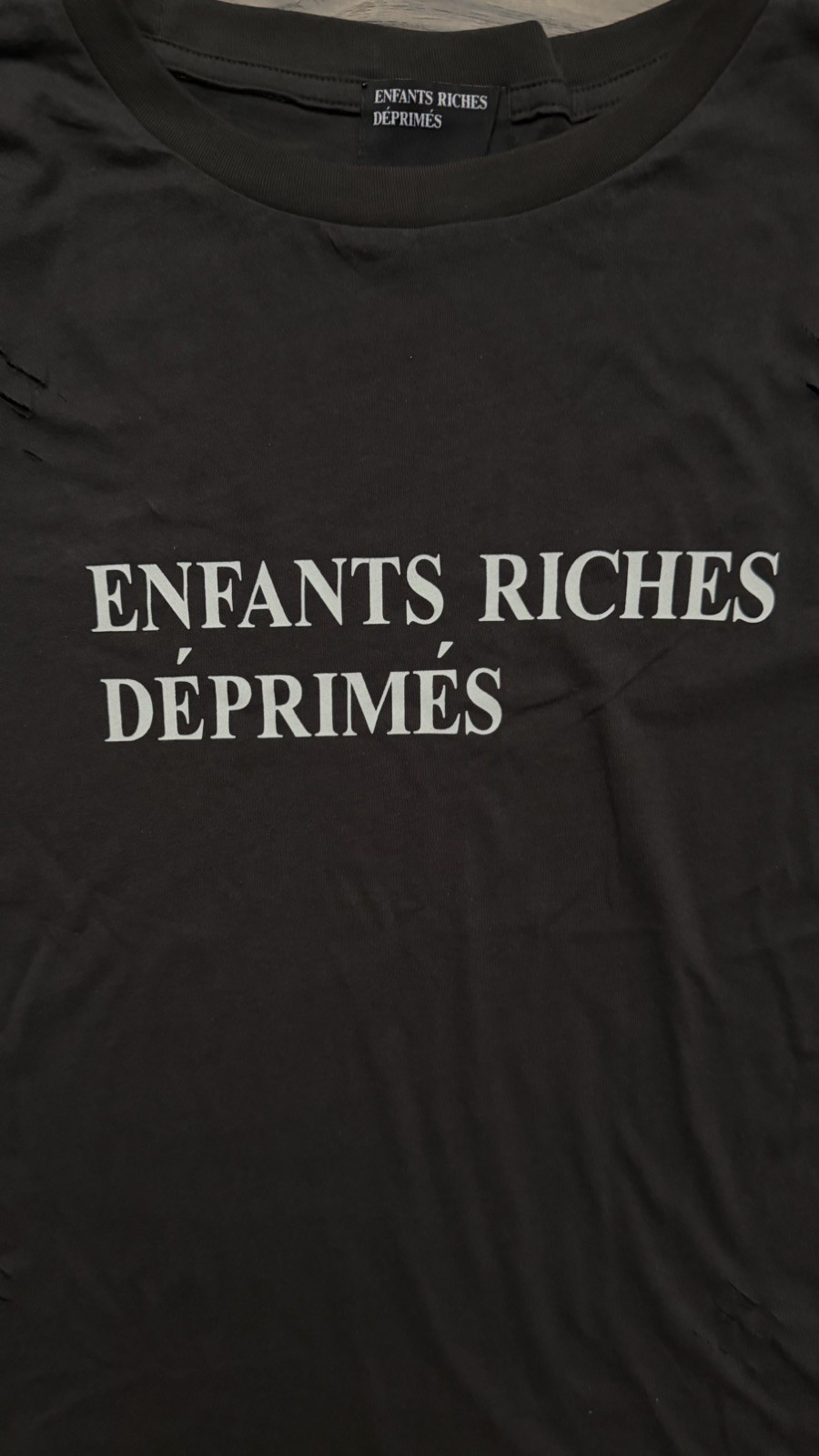 Enfants Riches Déprimés Black Graphic Logo Crew Neck Short Sleeve Men’s T-Shirt
