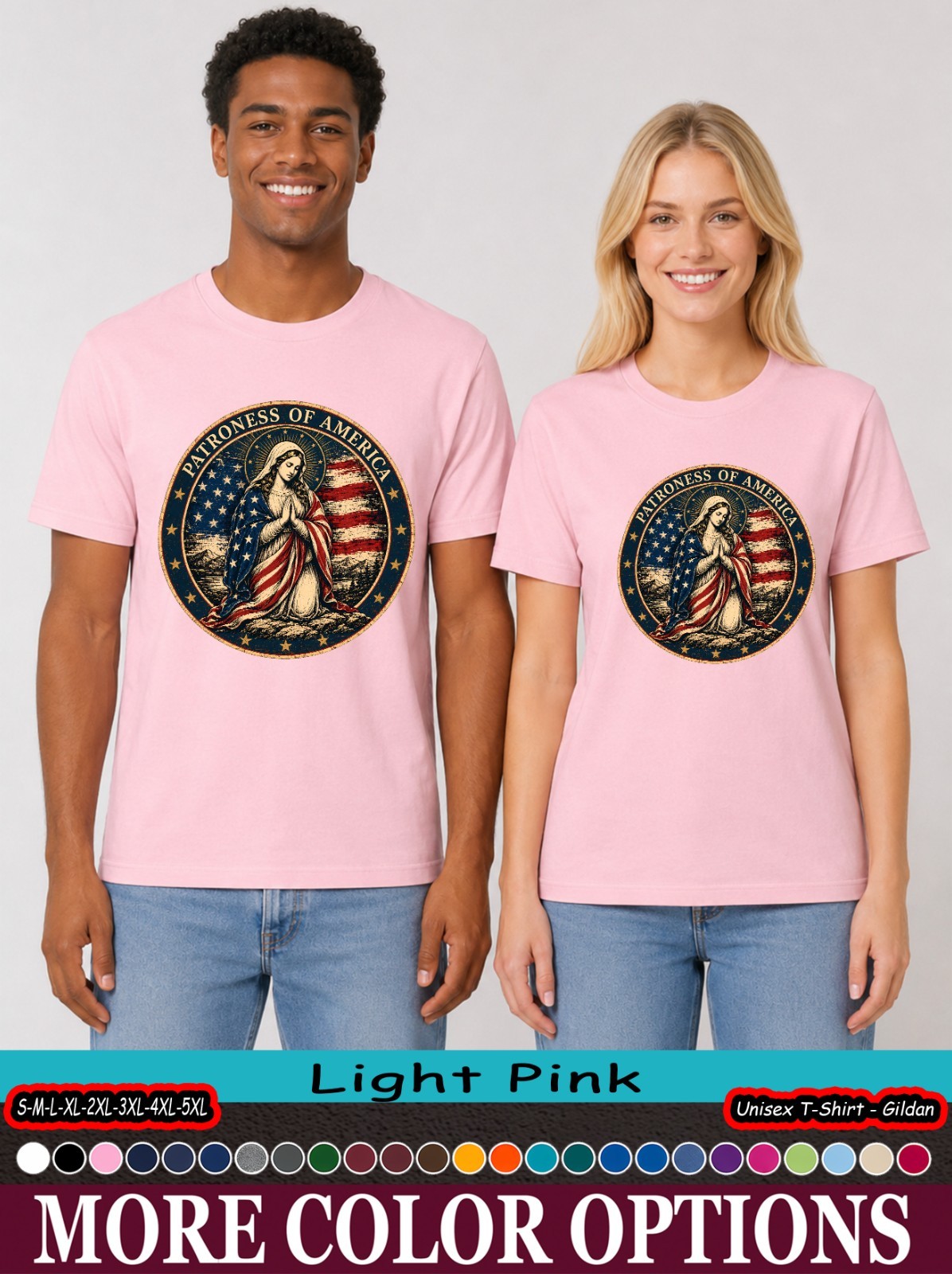 Our Lady Patroness Of America Shirt, Catholic USA Flag Mary Tee