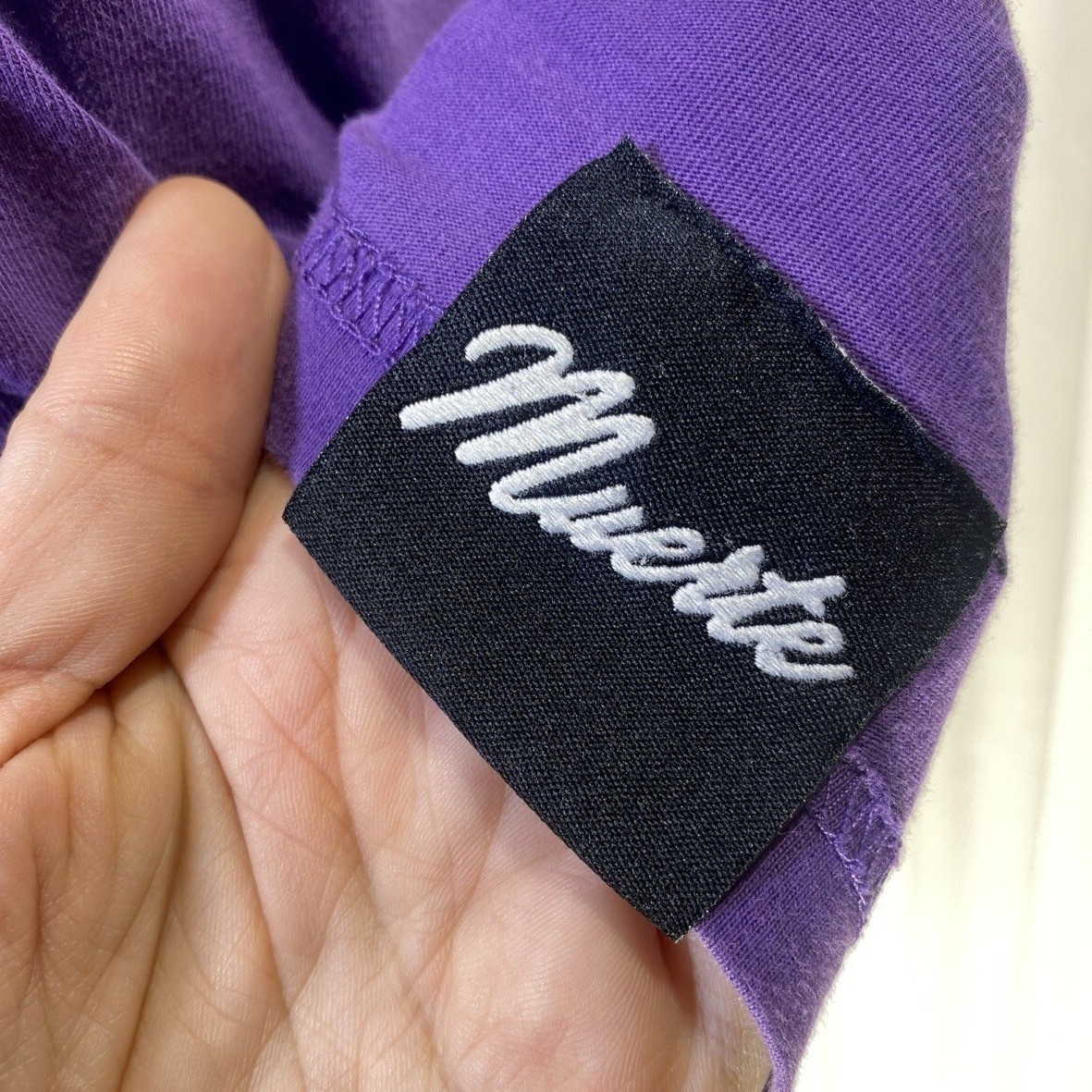 Muerte Hustle Daily Mens T-Shirt Medium Purple Chenille Angel Money Bag Graphic