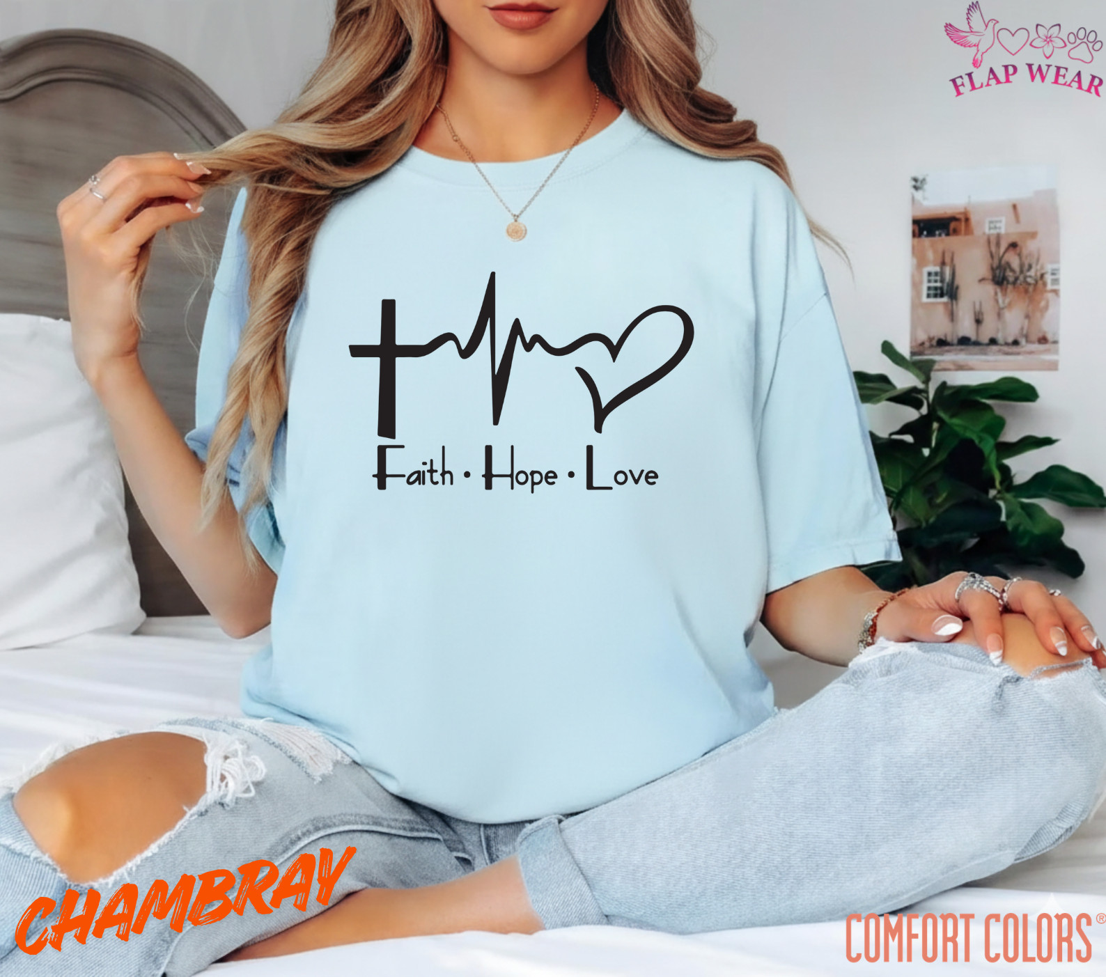 Unisex Faith Hope Love T-Shirt, Men T shirt,Women T shirt Gift Religion Top