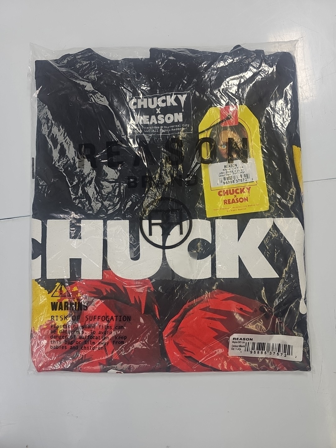 REASON X CHUCKY BNWT MEN’S SIZE XL BLACK T-SHIRT HORROR GRAPHIC OG BAG AND TAG🔥