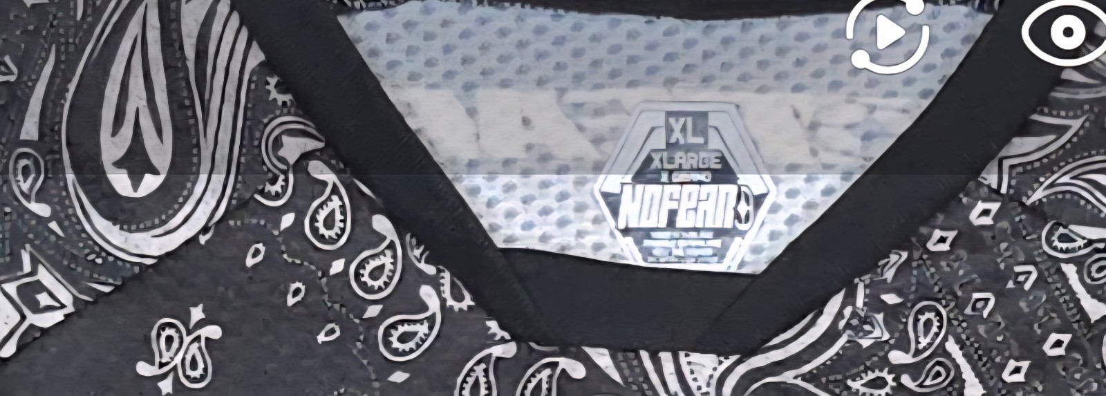No Fear Rogue Series Motocross Jersey Mens XL Black White Paisley Y2K MX BMX