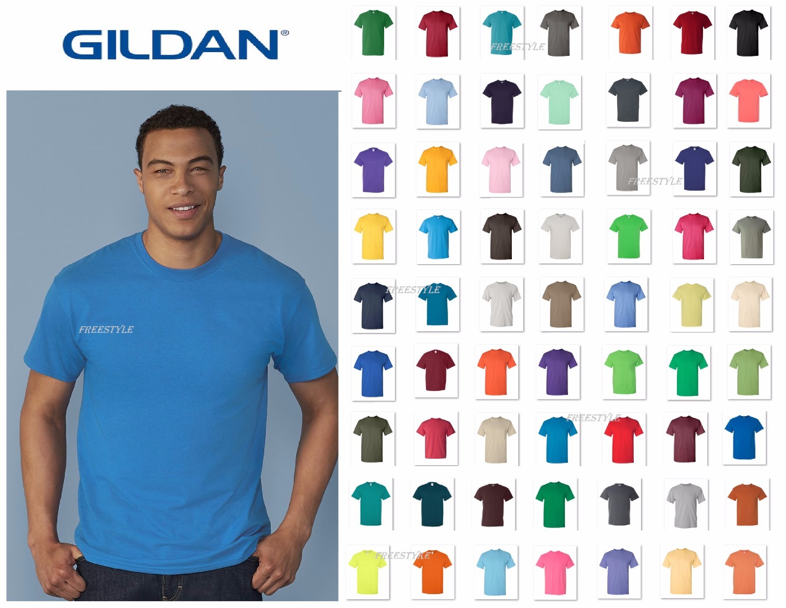 Gildan 5000 Heavy Pre-shrunk 100% Cotton Men’s T-Shirt 60Colors 2XL,3XL,4XL,5XL