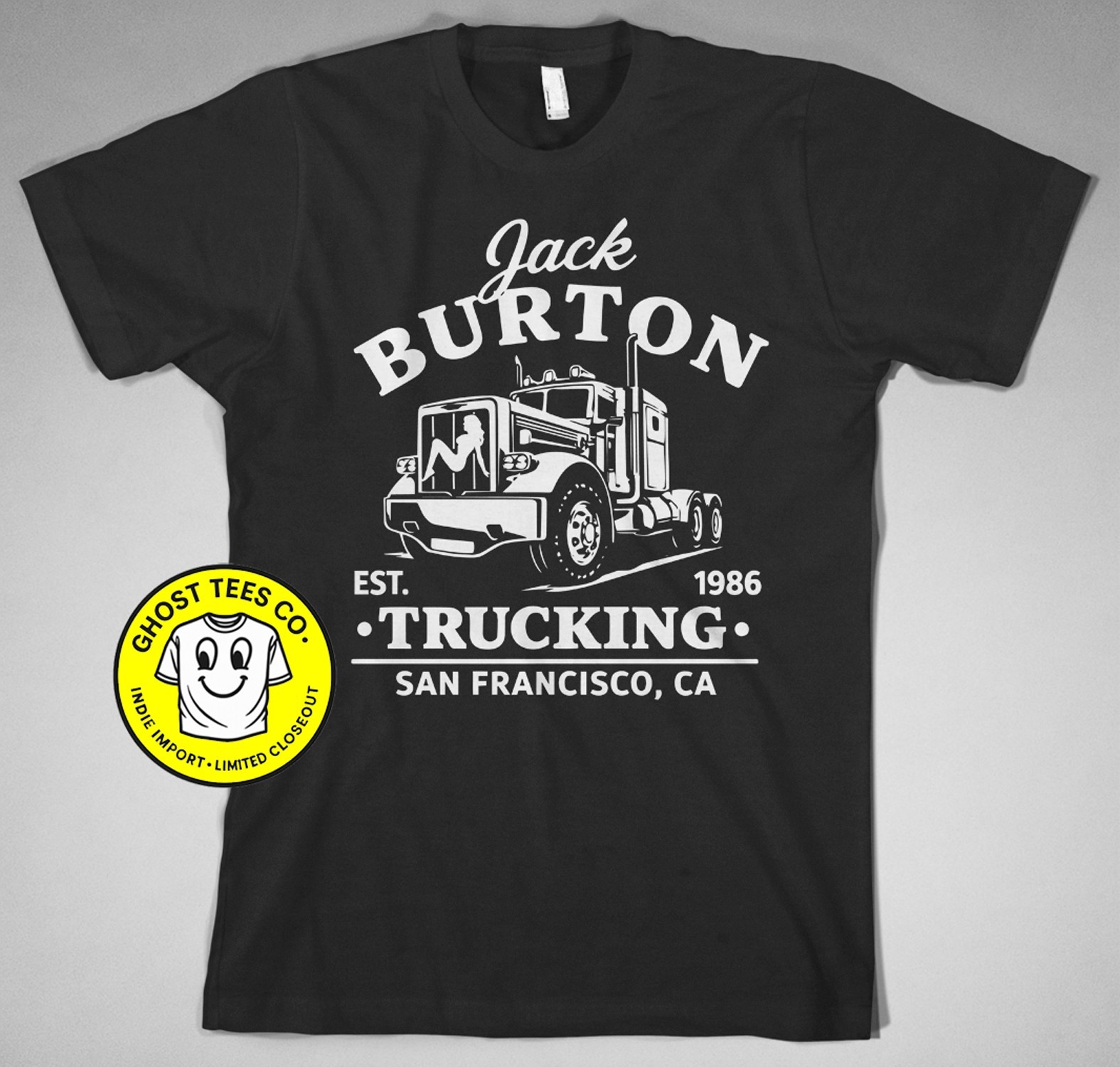 Jack Burton Trucking T-Shirt semi Big Trouble Little China 80s pork chop movie
