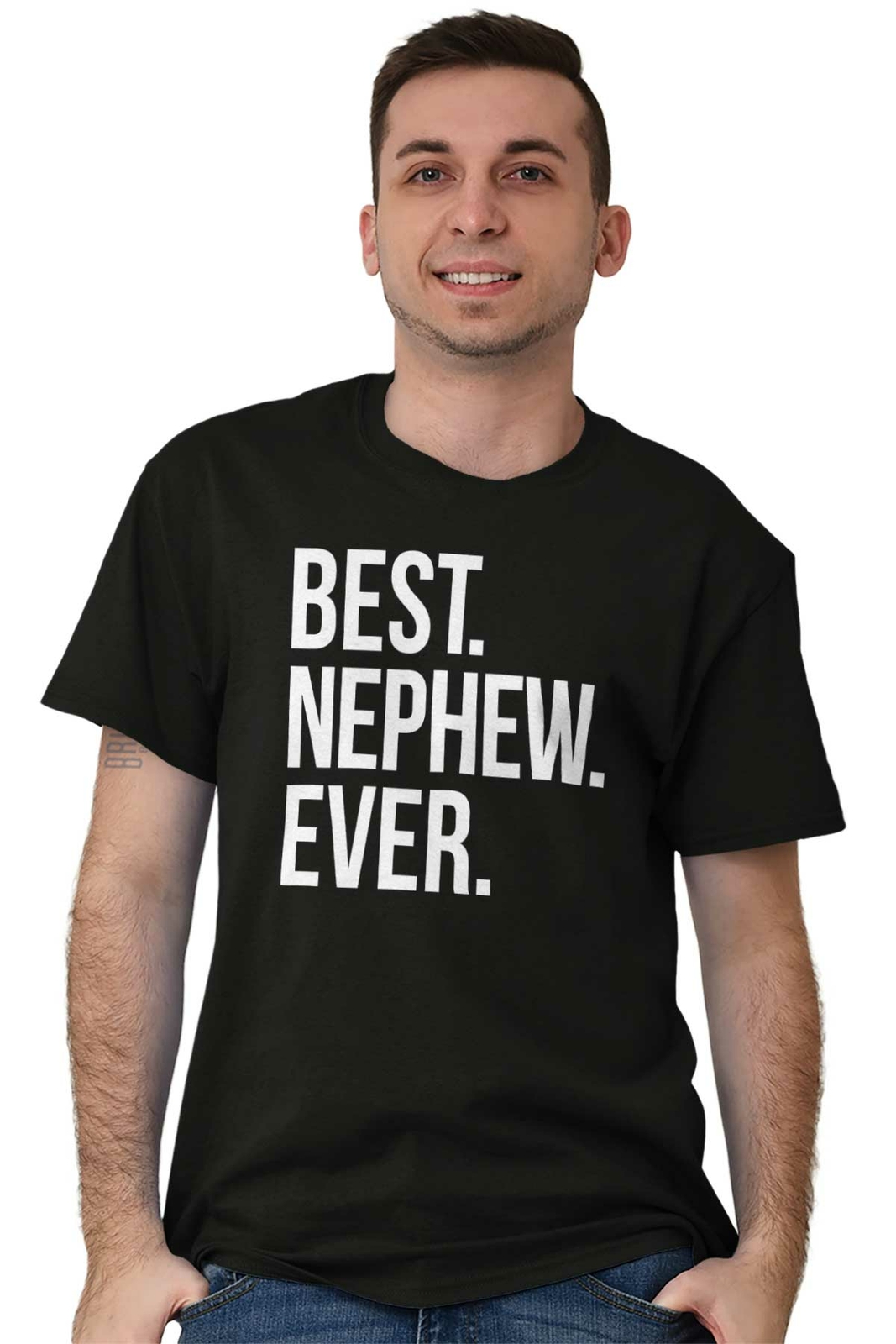 Cool Best Nephew Ever Family Aunt Uncle Love Mens Casual Crewneck T Shirts Tees