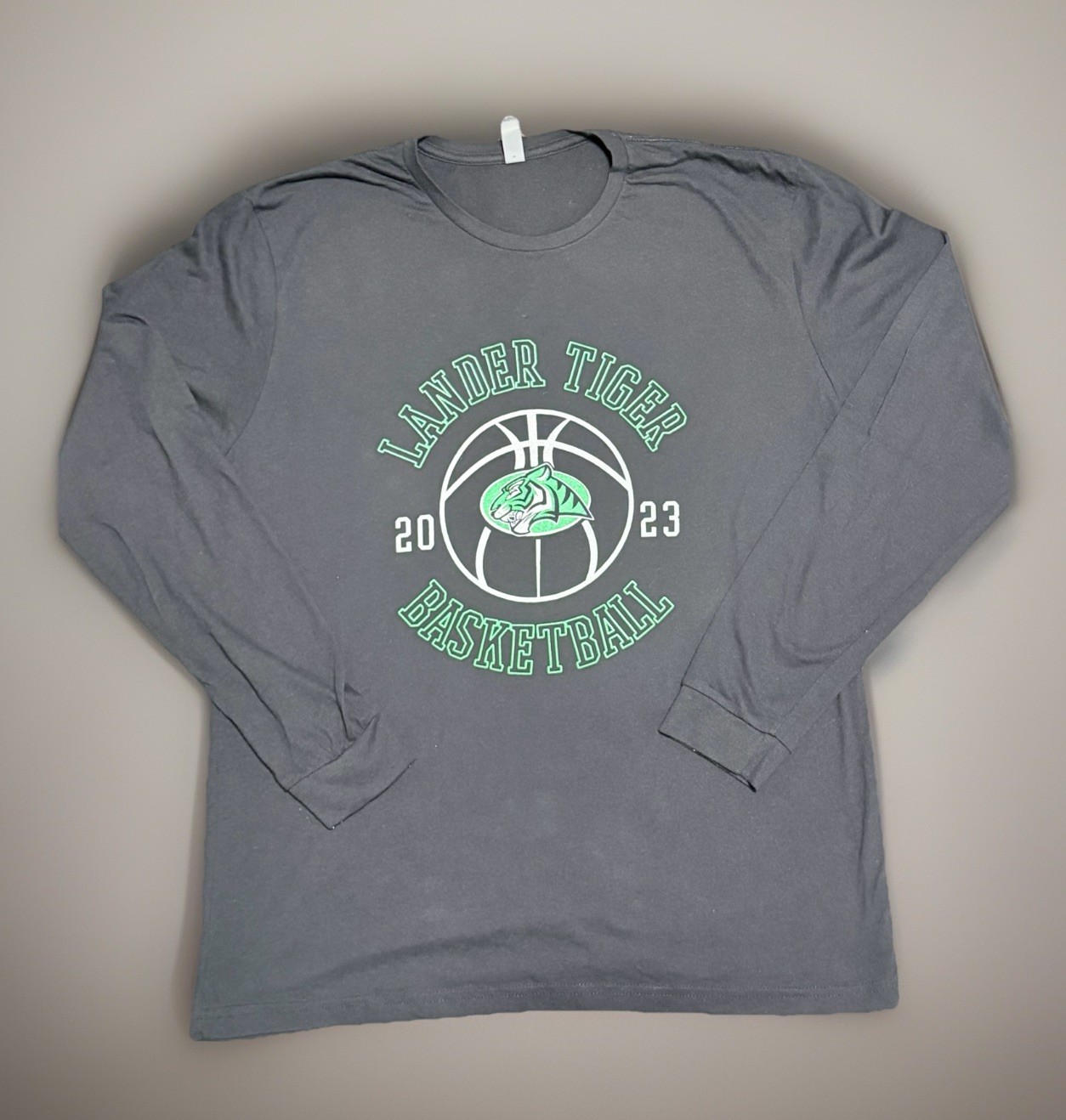 2023 Wyoming Lander Tiger Basketball Unisex Long sleeve Green/Black Next Level