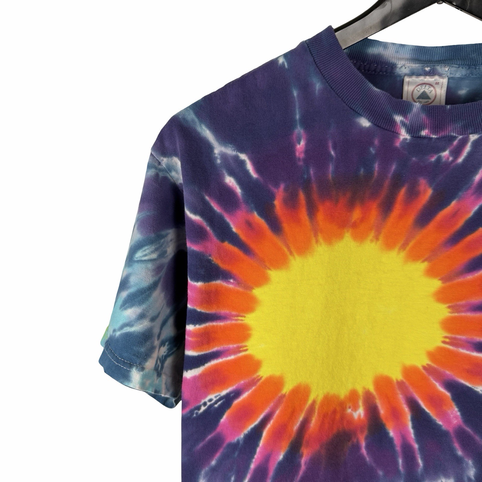 Vintage 90s Delta Pro Weight Tie Dye Hippie Style Blank Shirt Size M