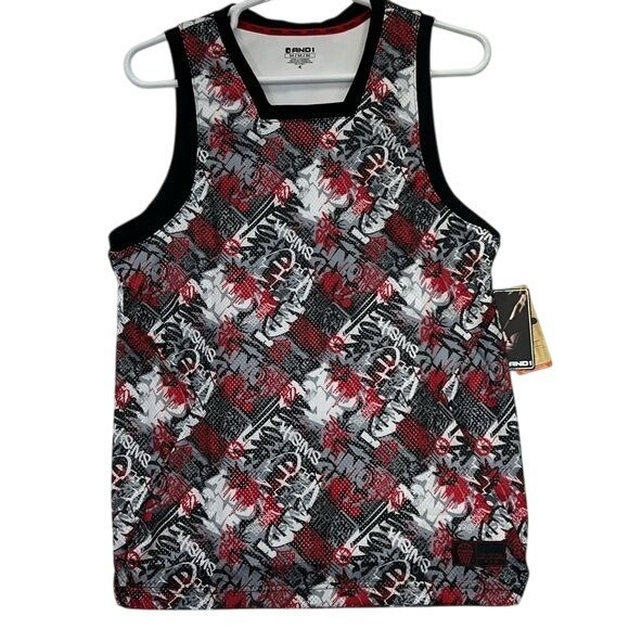 And1 Mens Basketball Tank Red Black Graphic Size M Breathable Comfortable NWT