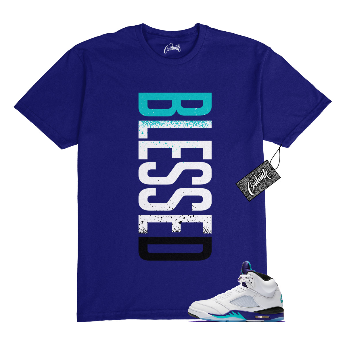 5 Grape White Black 2025 Blue T Shirt Match VERTBLS