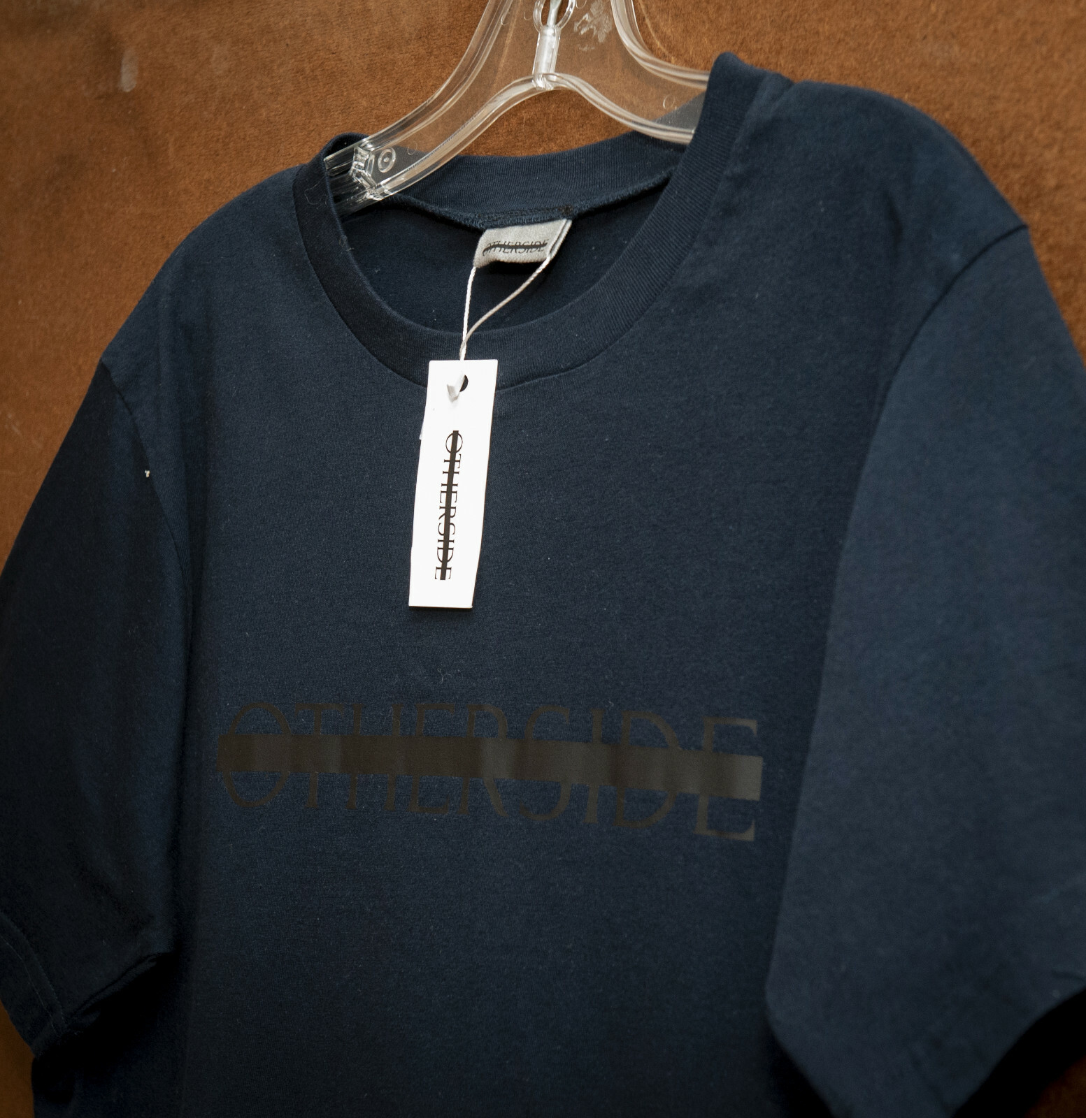 OTHERSIDE T-Shirt size L Dark Navy Coated Logo Front Made in Italy