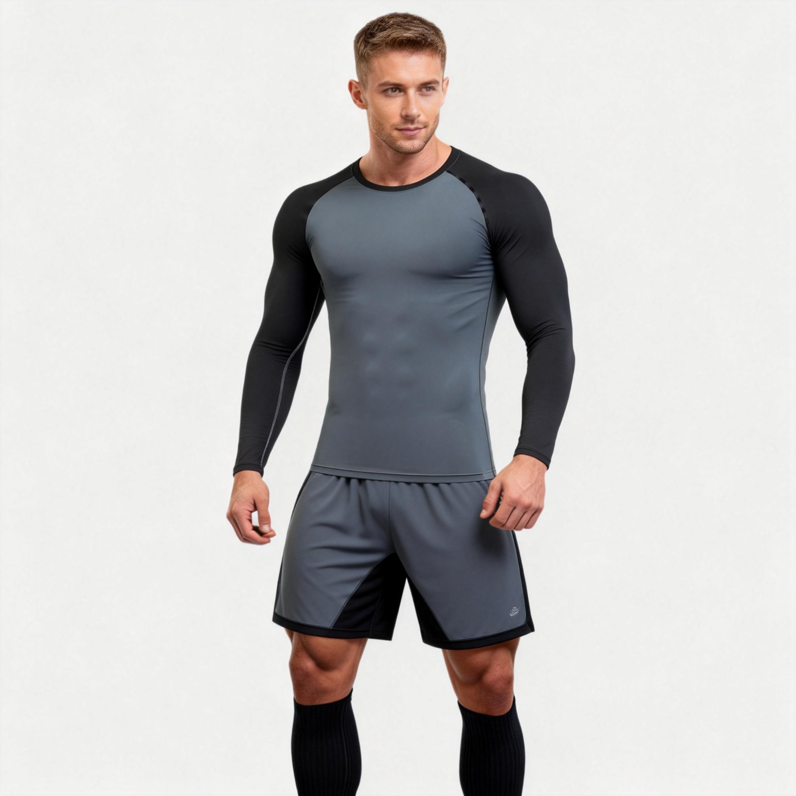 4 Colors Athletic Long Sleeve Compression Shirts Dry Fit Sports Gym Shirts