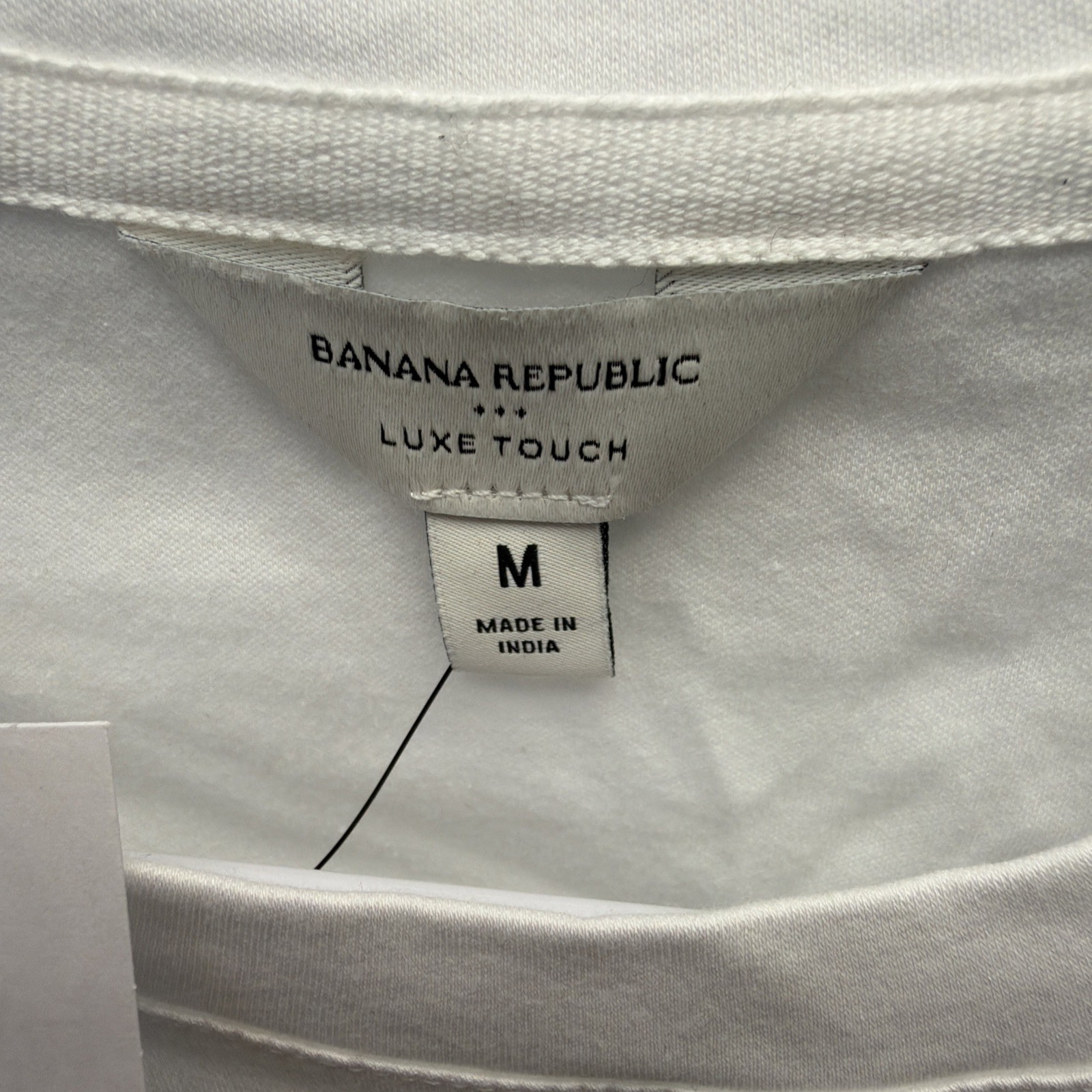 Banana Republic NWT Luxe Touch Performance Long Sleeve Tee White Medium Cotton
