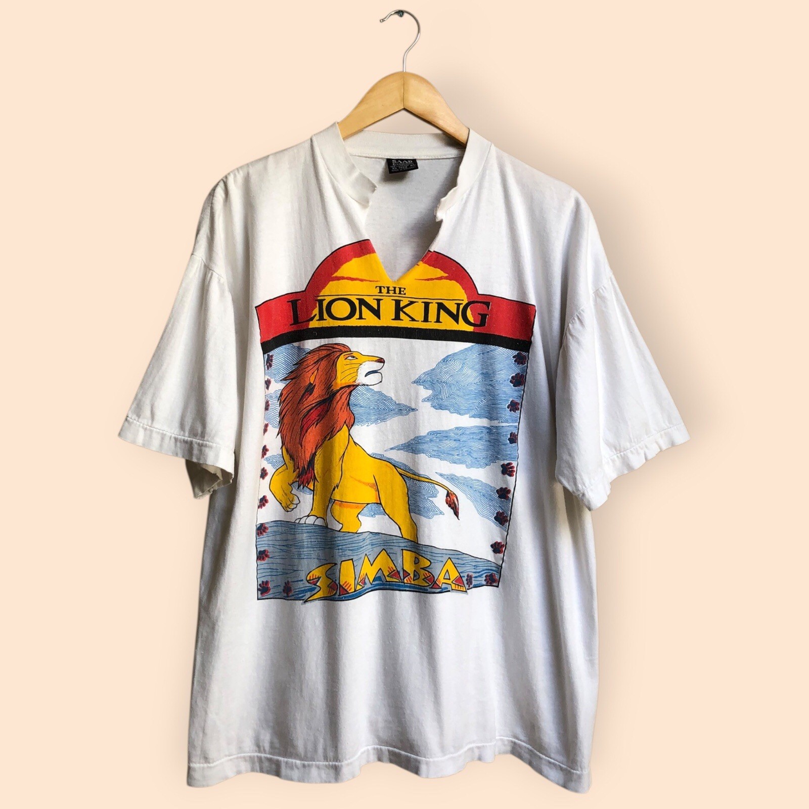 Vintage 90s The Lion King Simba Single Stitch T-shirt SAAD Collection Tag MEN XL