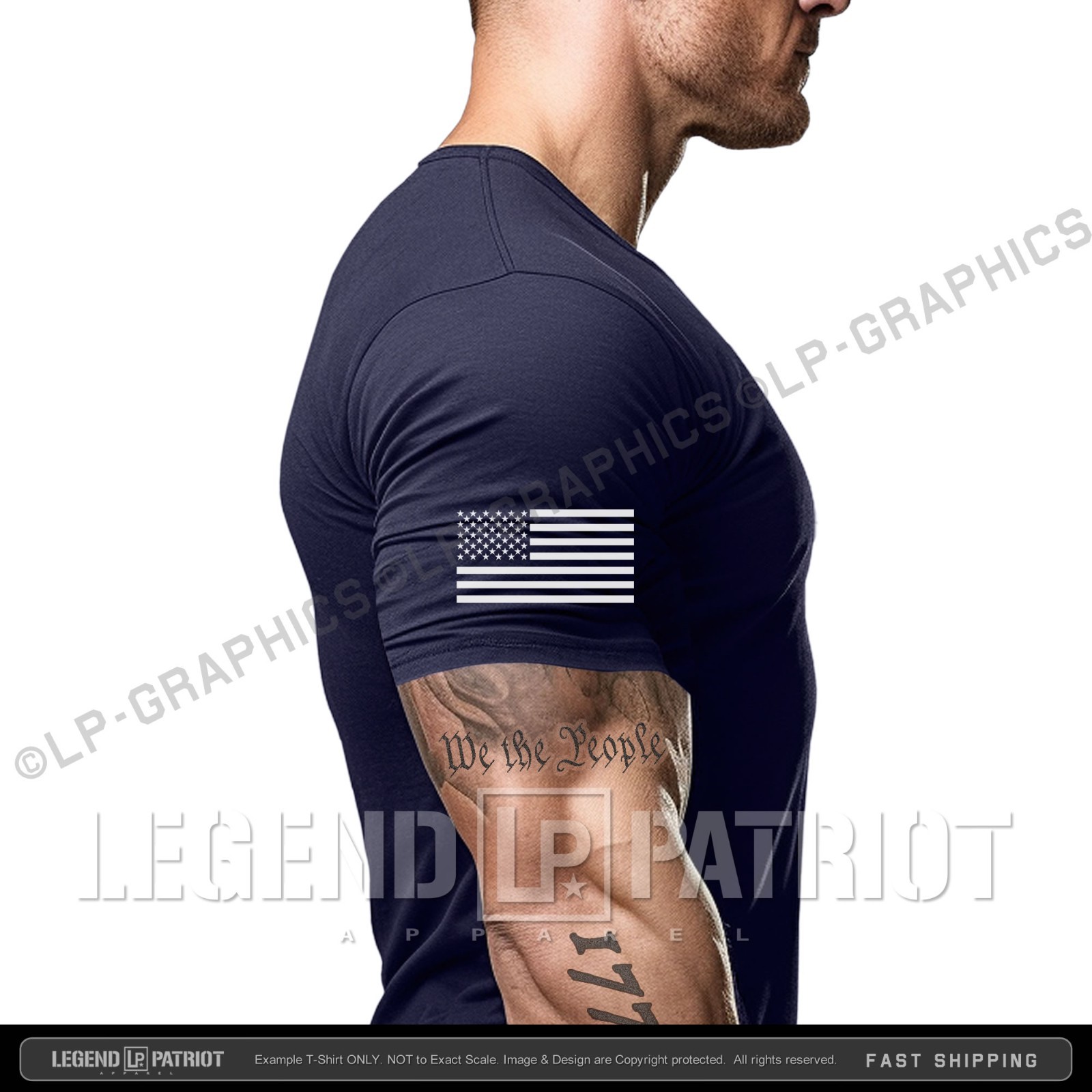 NEVER Go FULL Libtard T-Shirt – with Sleeve USA Flag trump america maga 250 S-2X