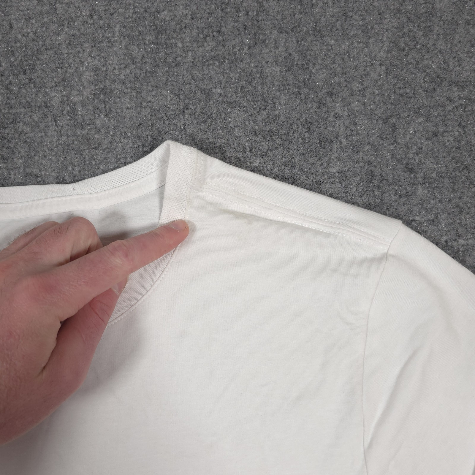 NWD Rhone Element Tee Mens L White Long Sleeve Crew Slim Fit Organic Cotton READ