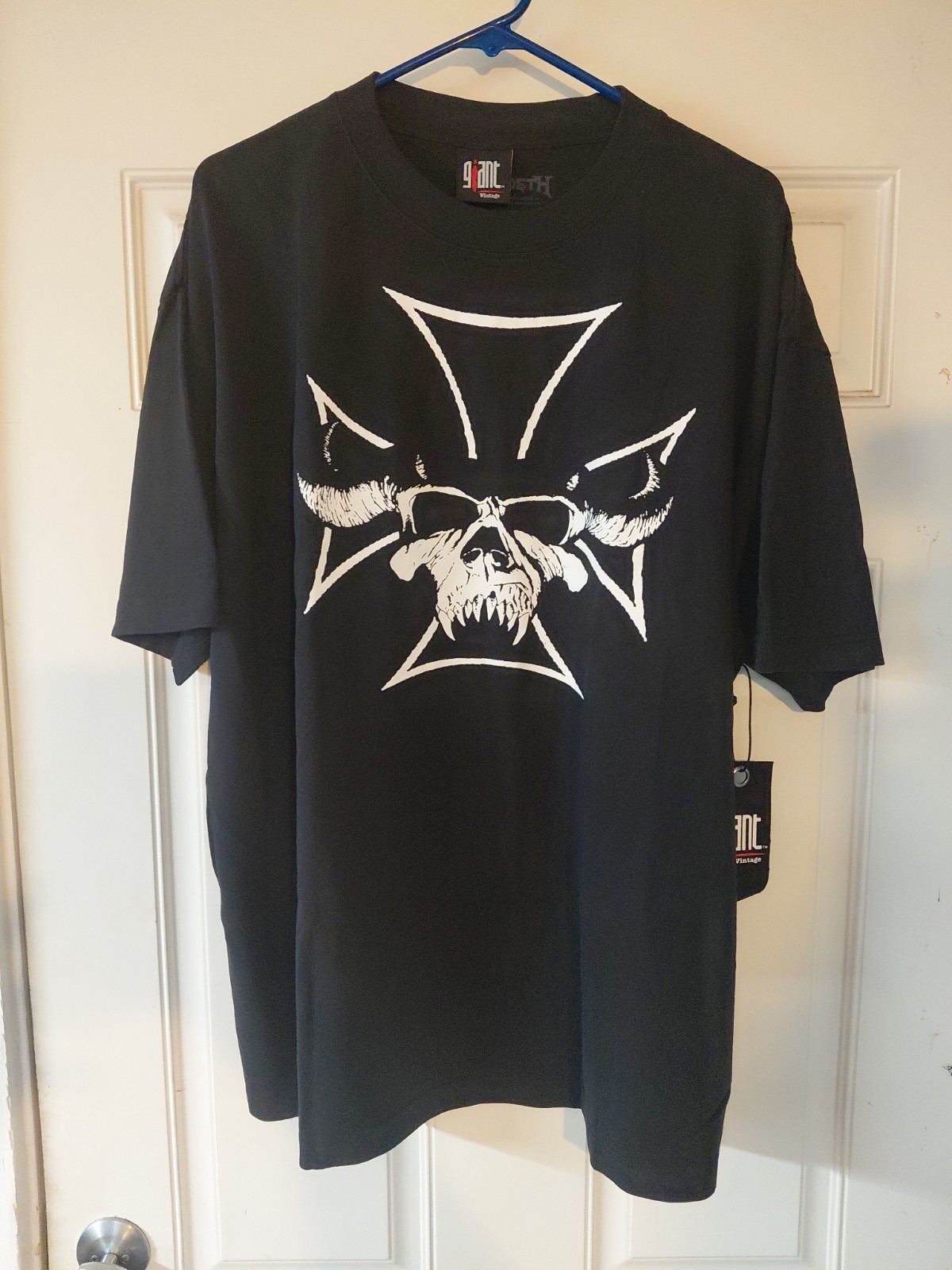 RARE Danzig Megadeth MISPRINT SHIRT Iron Cross – Giant Vintage T-Shirt. SEE PICS
