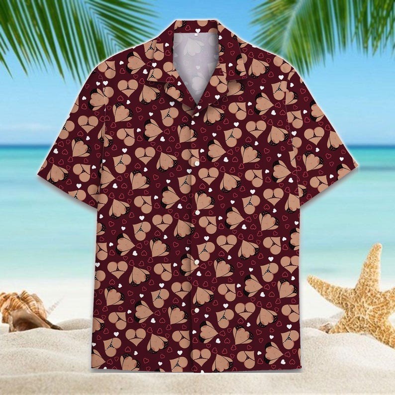 Funny Heart Hawaiian Shirt Adult Humor Aloha Vacation Couple Party Shirt