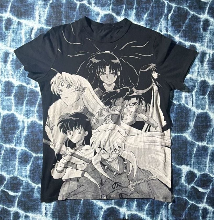 InuYasha Character Group Graphic Black T-Shirt