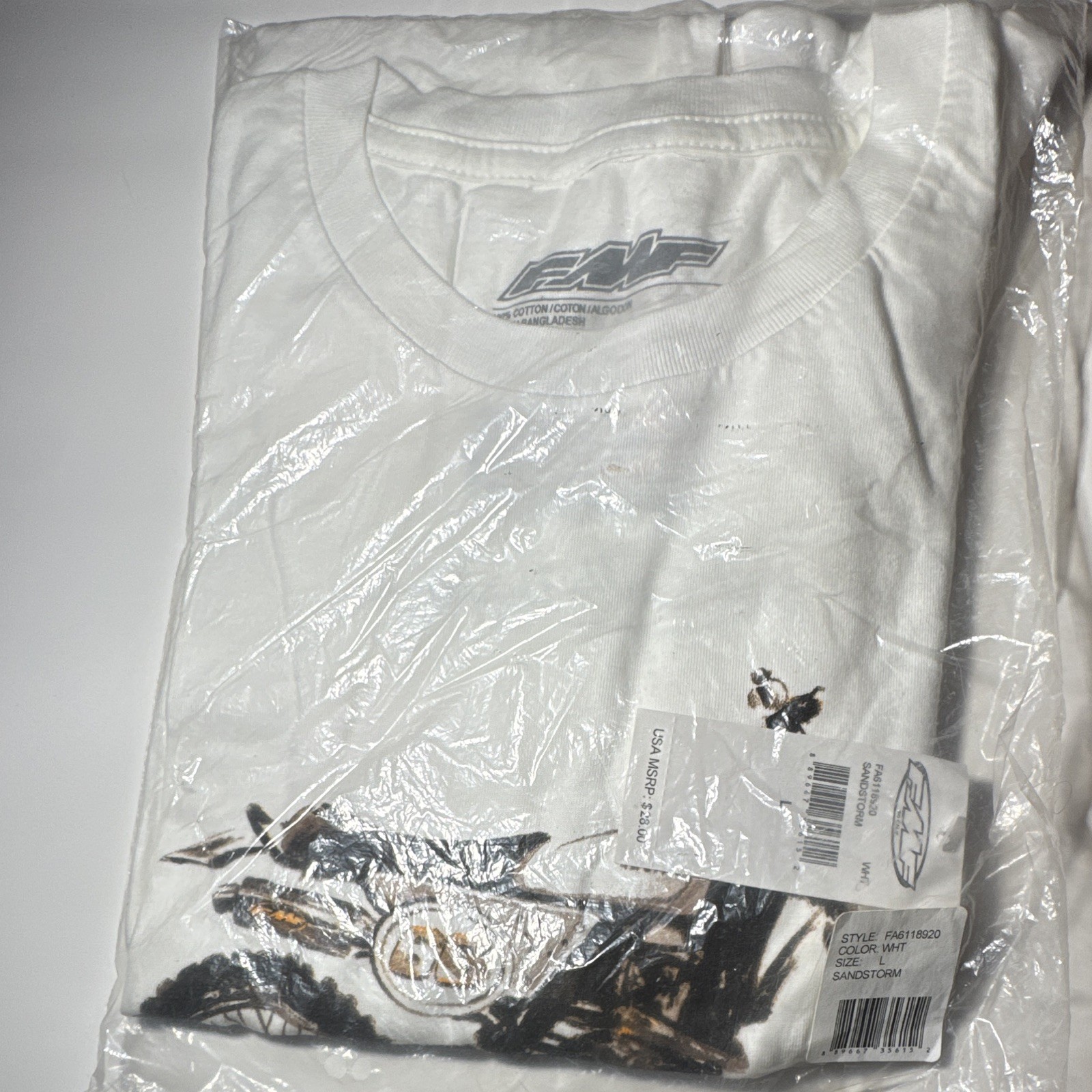 FMF Racing Sandstorm Graphic T-Shirt White Men’s Size Large New With Tags