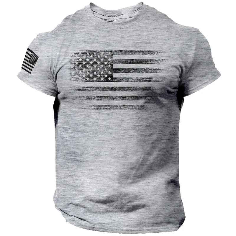 USA Distressed Flag Men T Shirt Patriotic American Tee S – 2XL