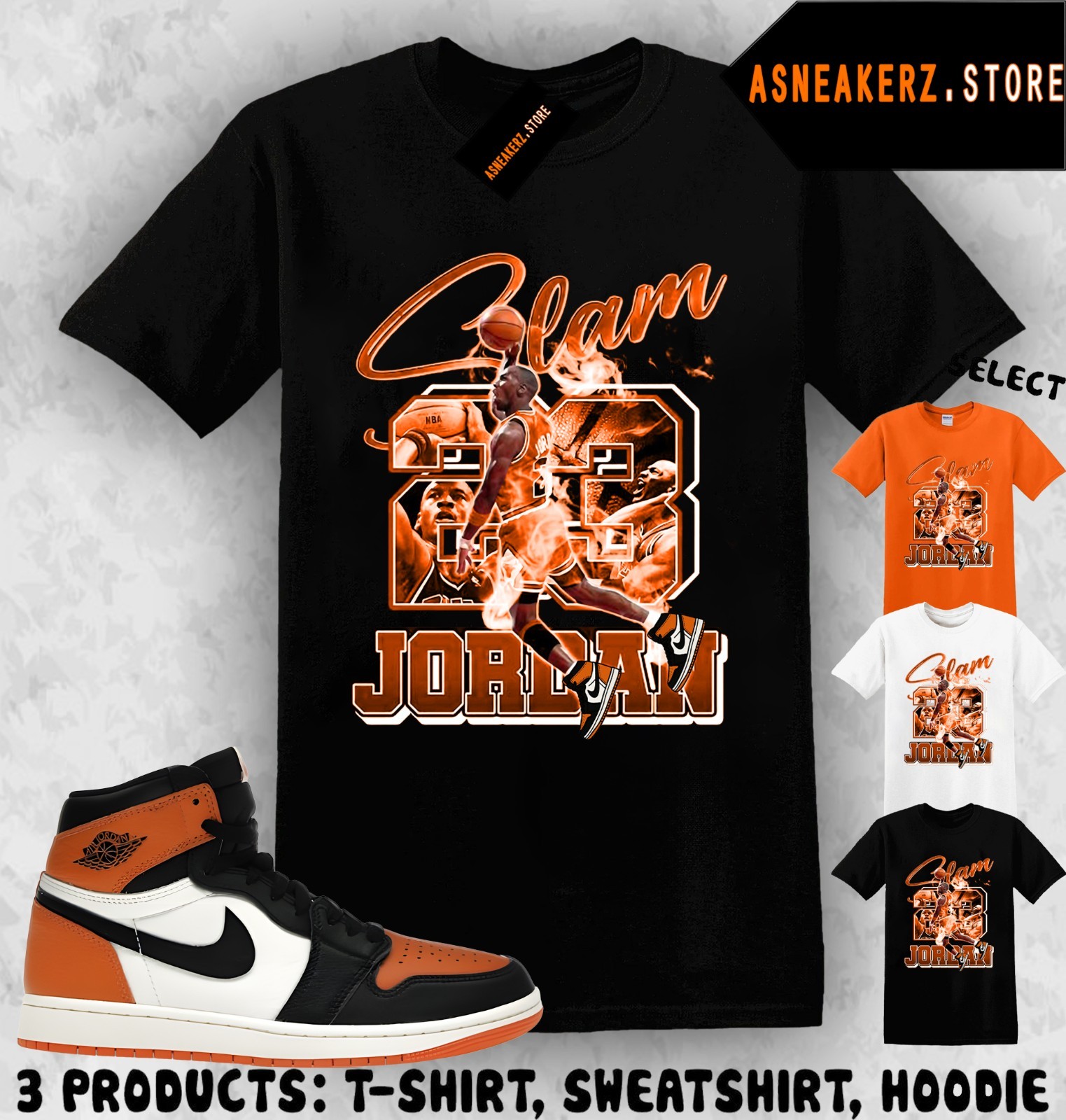 Shirt To Match AJ 1 High OG Shattered Backboard Sneaker Matching MJ Icon 23 Slam