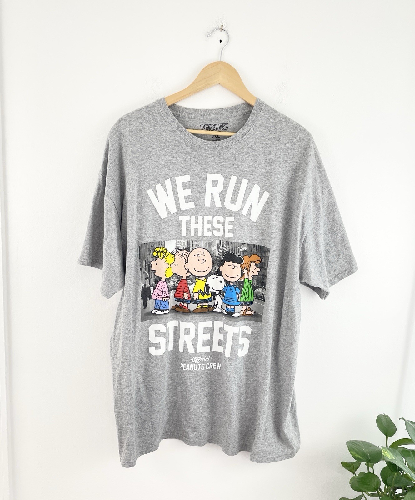 Peanuts 2XL Gray We Run These Streets Charlie Brown T Shirt Men’s 2XL