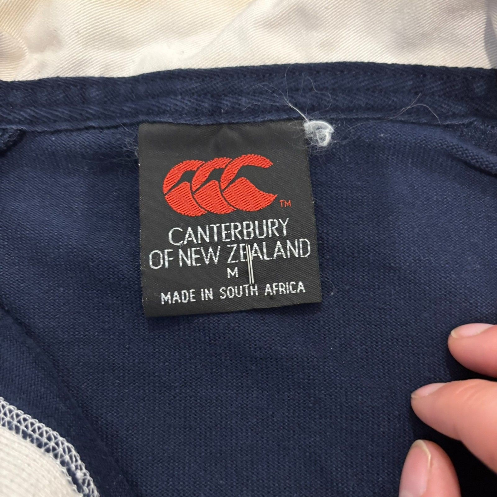 Vintage Canterbury of New Zealand Made in South Africa Navy Blue Rugby Shirt