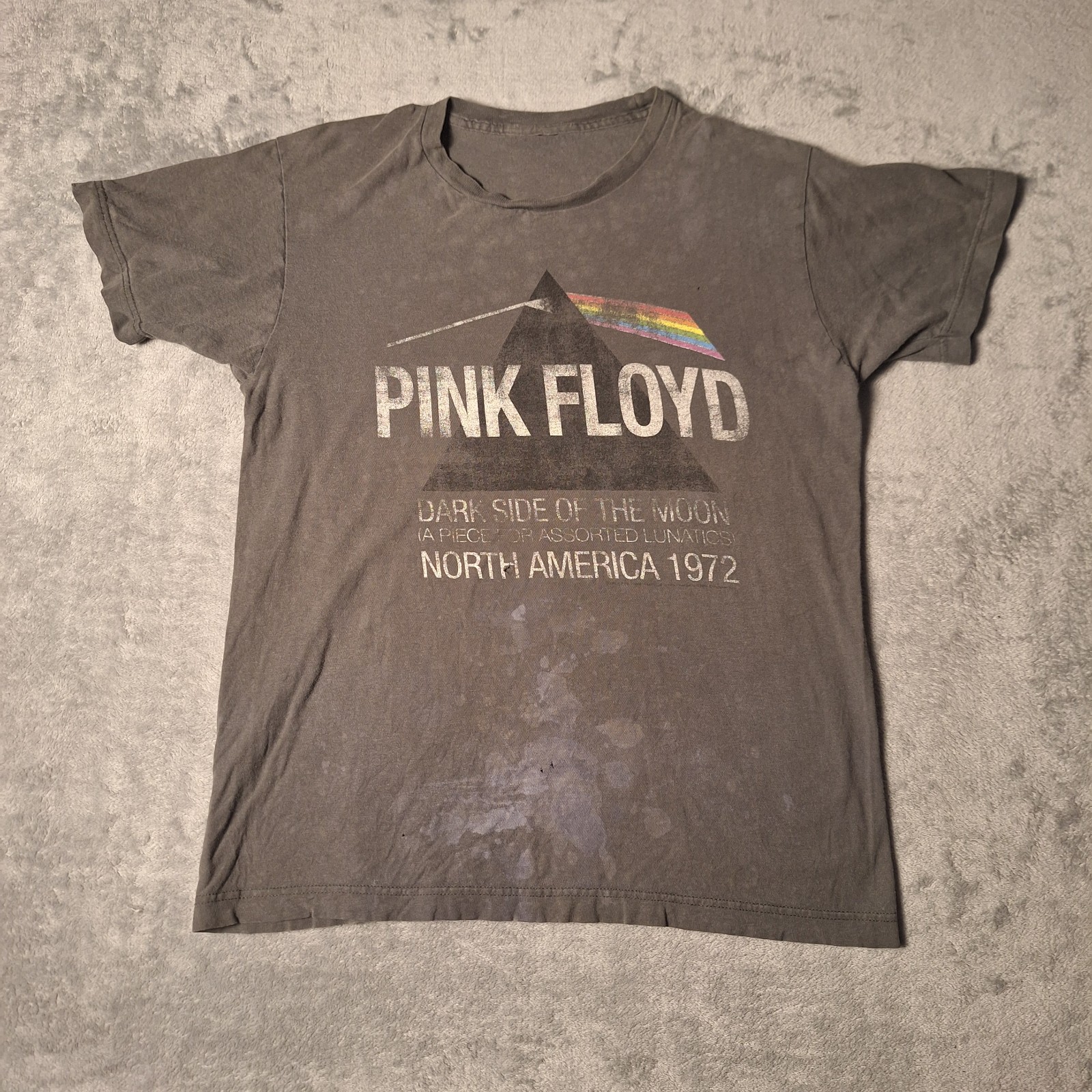 PINK FLOYD Thrashed Dark Side Of The Moon 1972 North America Tour T-Shirt Medium