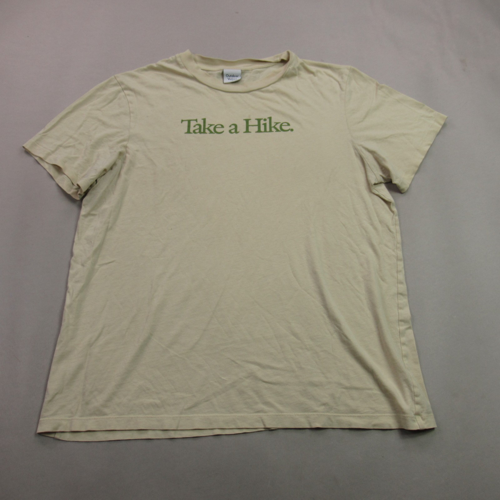 Outdoor Voices Shirt Mens Medium Short Sleeve Crew Neck Outdoors Yellow
