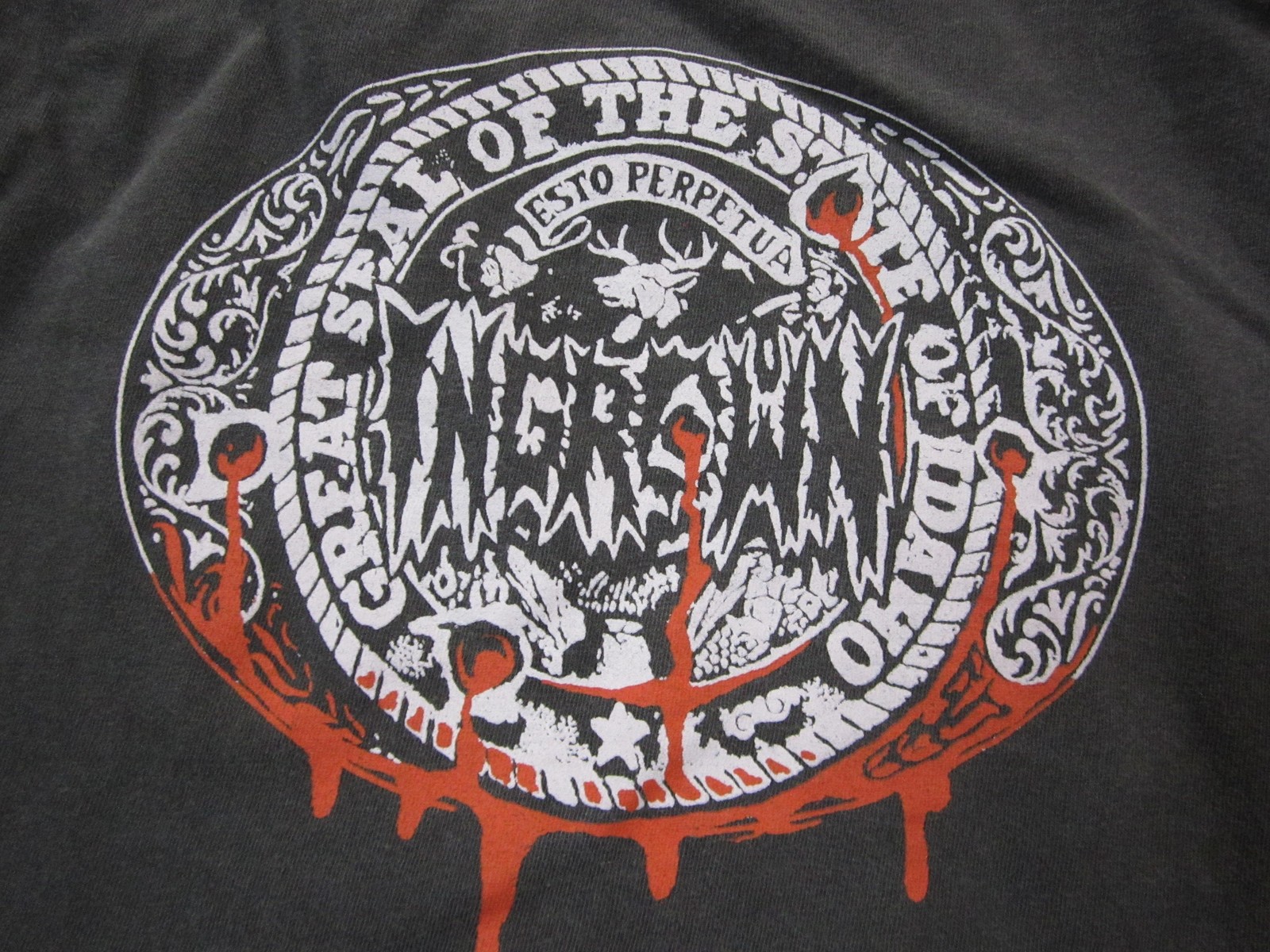 Comfort Colors Shirt Mens Small Gray Watch Your Back Skull Graphic Tee Horror