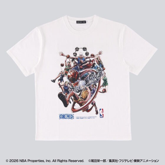 ONE PIECE × NBA T-Shirts Group Art BLACK、White
